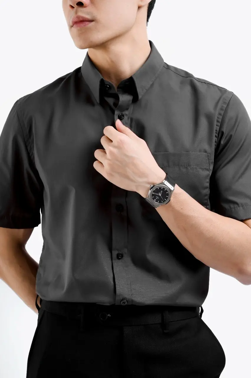 Elgant Short Sleeve Shirt Grey