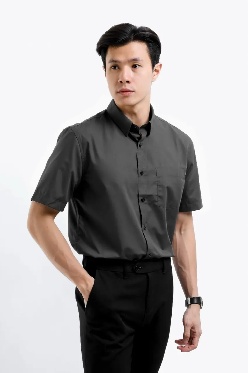 Elgant Short Sleeve Shirt Grey
