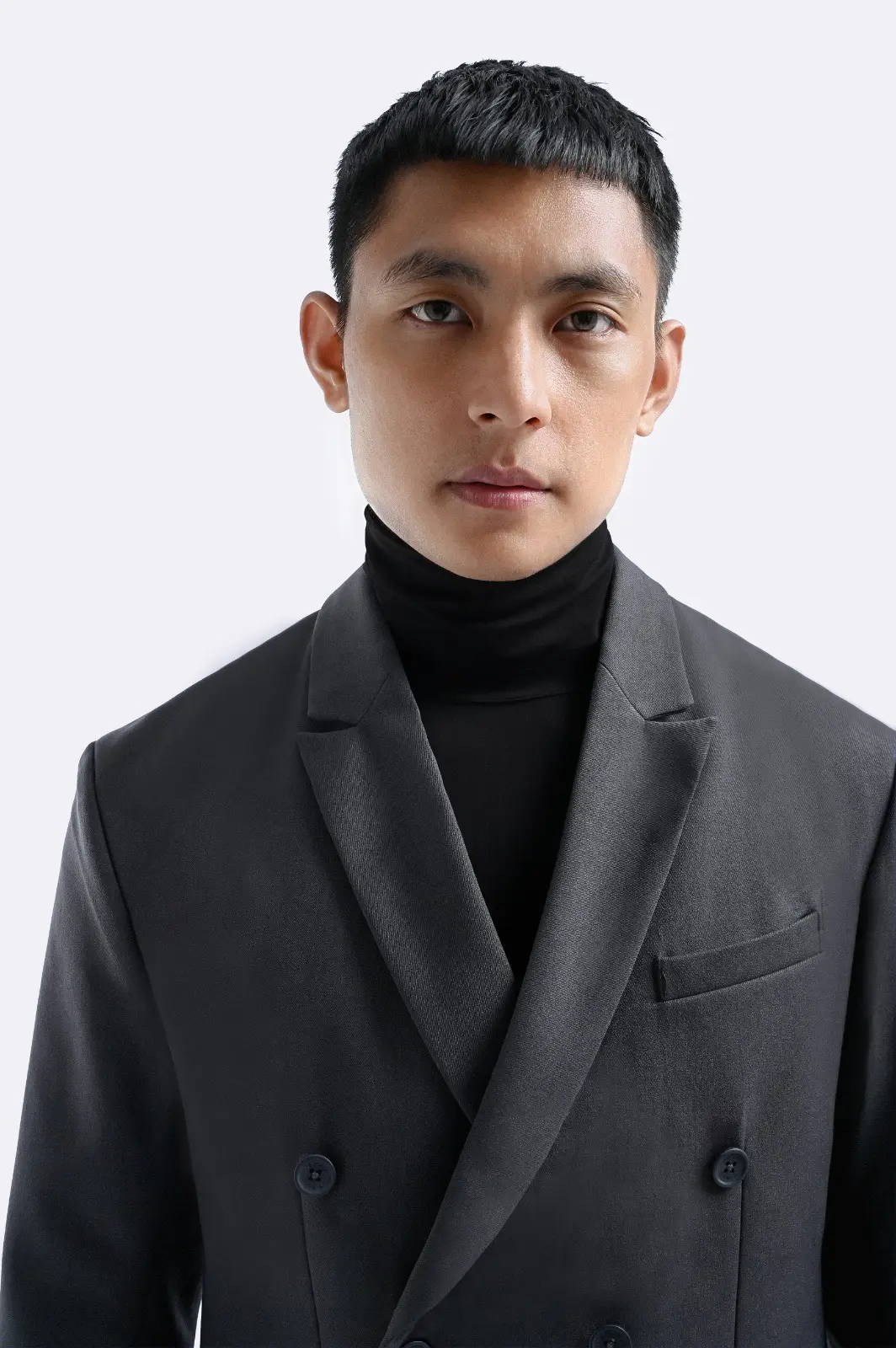 Peazy Double Breasted Suit Dark Grey