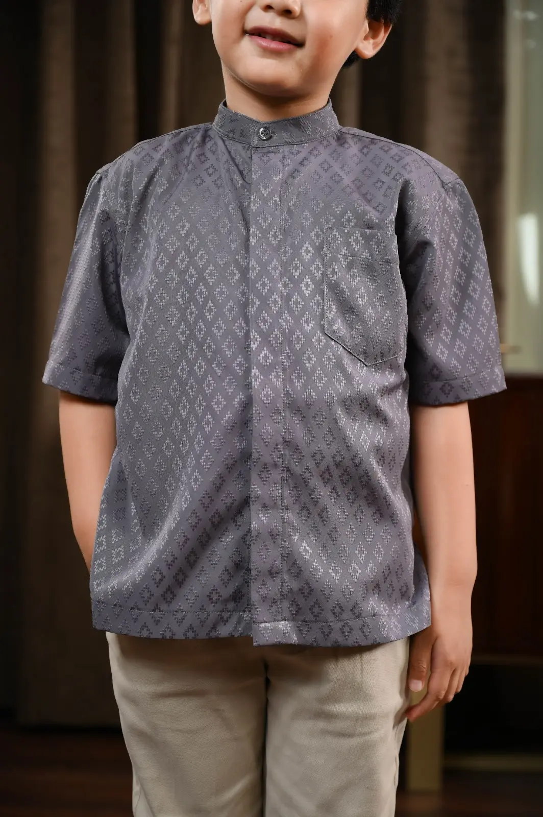 Sajna Short Sleeve Shirt Kids Grey