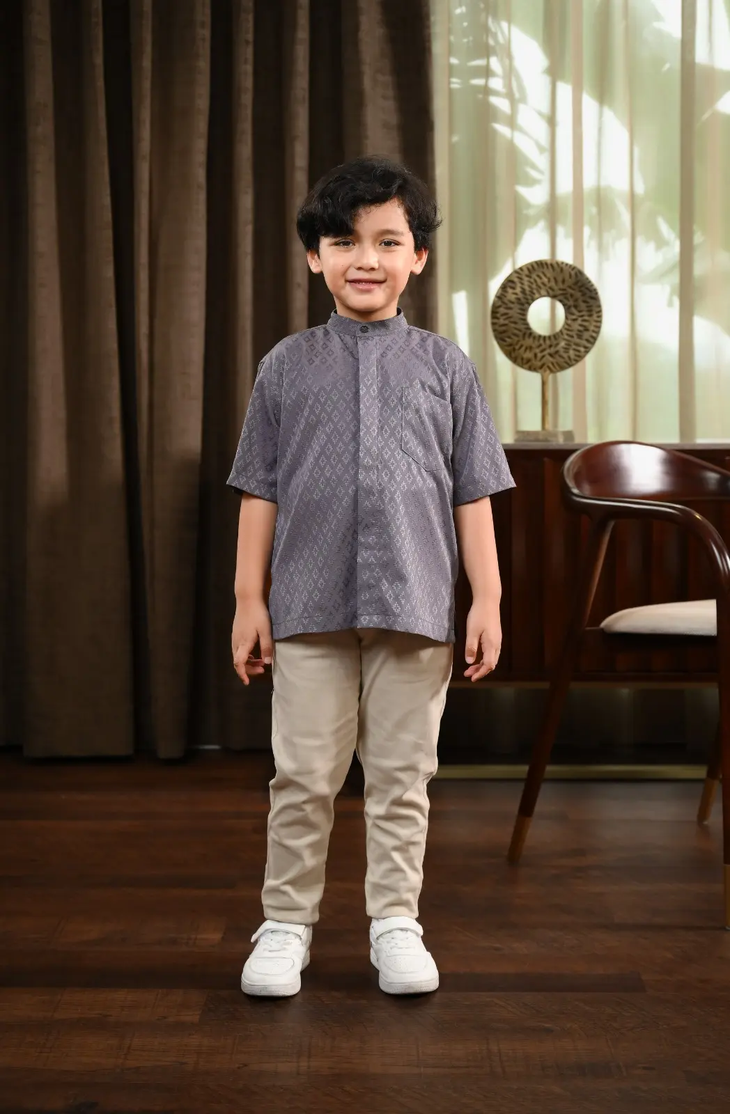 Sajna Short Sleeve Shirt Kids Grey
