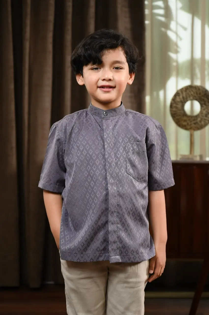 Sajna Short Sleeve Shirt Kids Grey