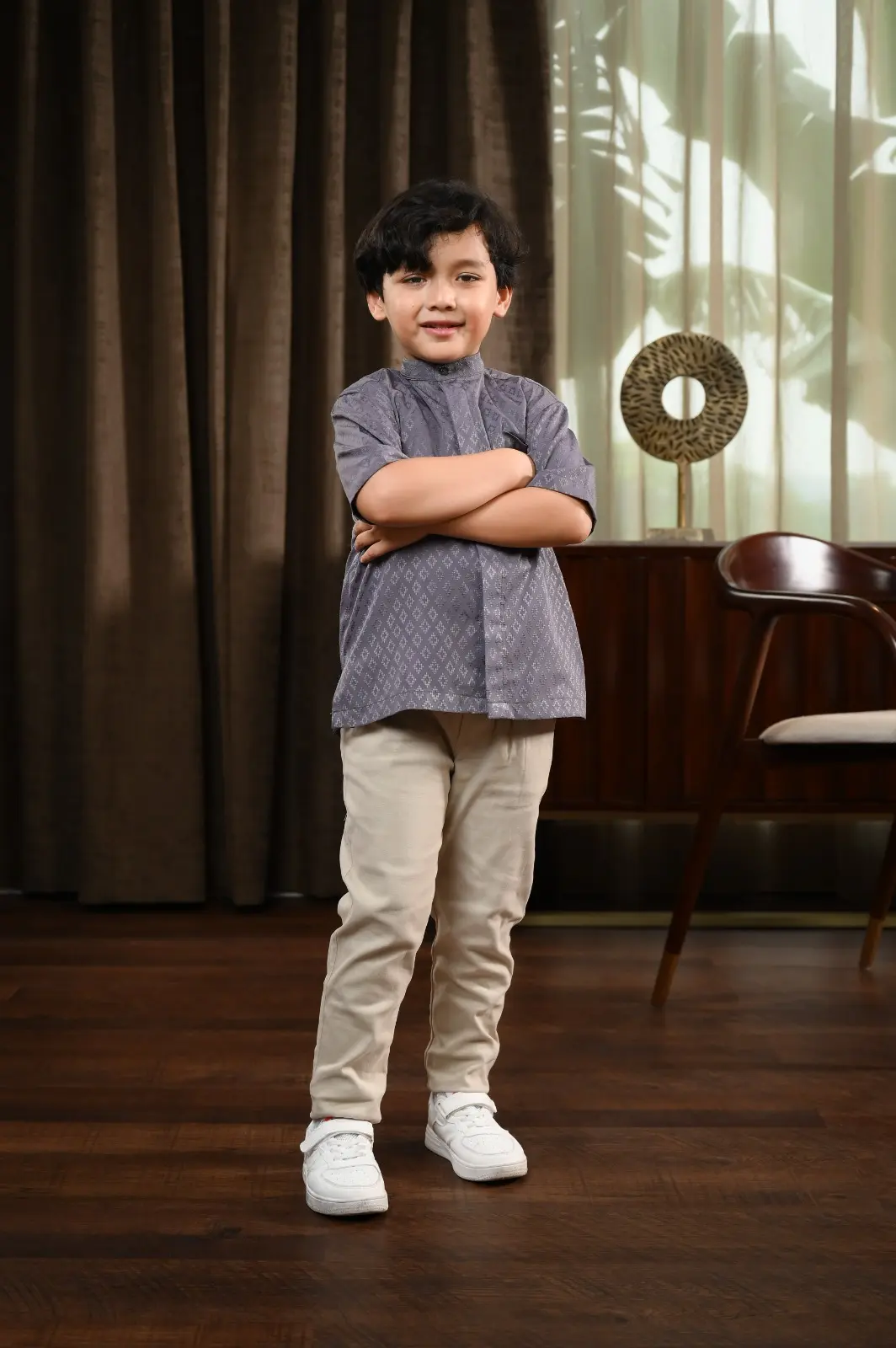 Sajna Short Sleeve Shirt Kids Grey