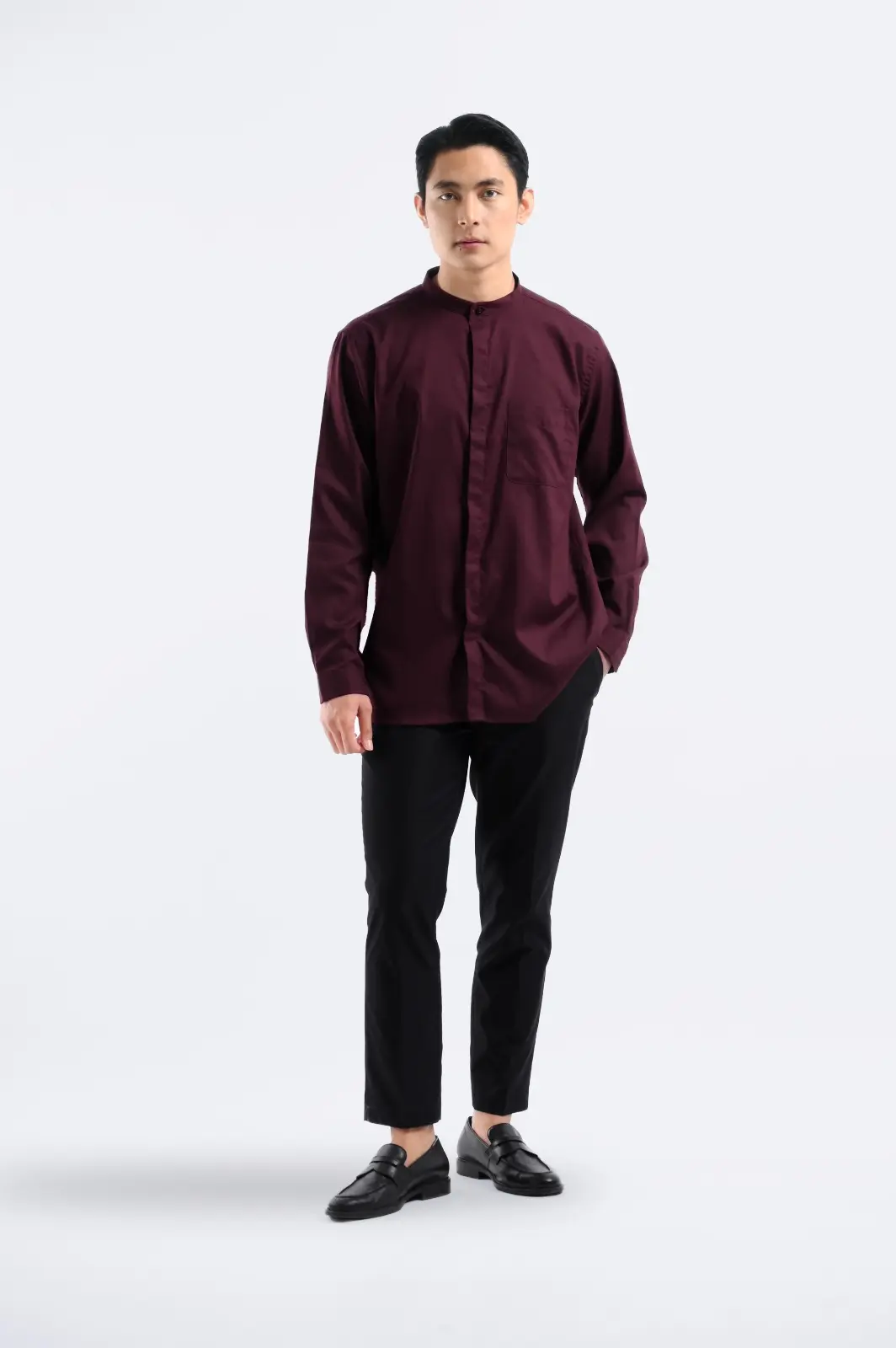Uzma Long Sleeve Shirt Maroon