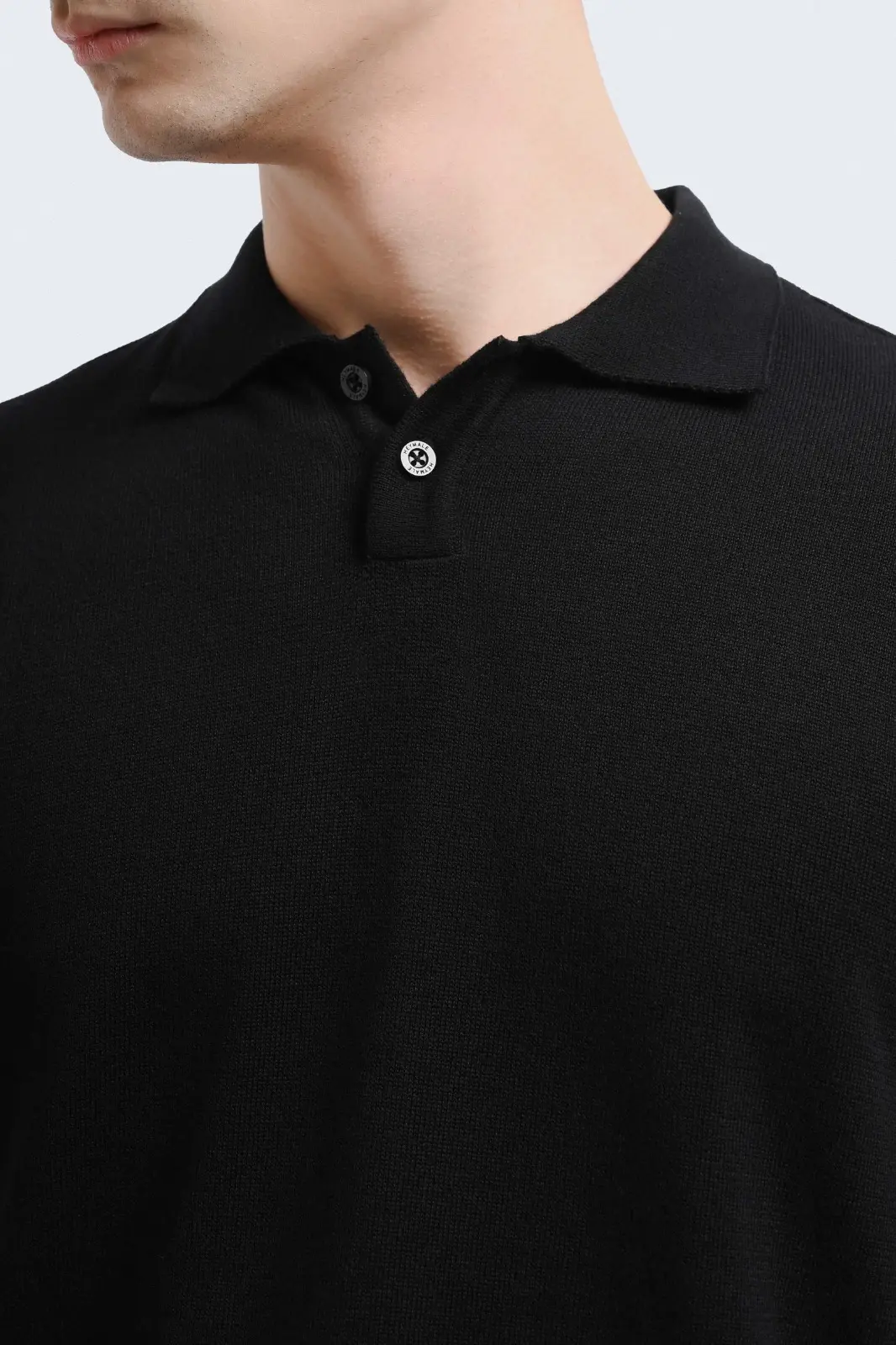 Xavier Polo Knit Long Sleeve Black