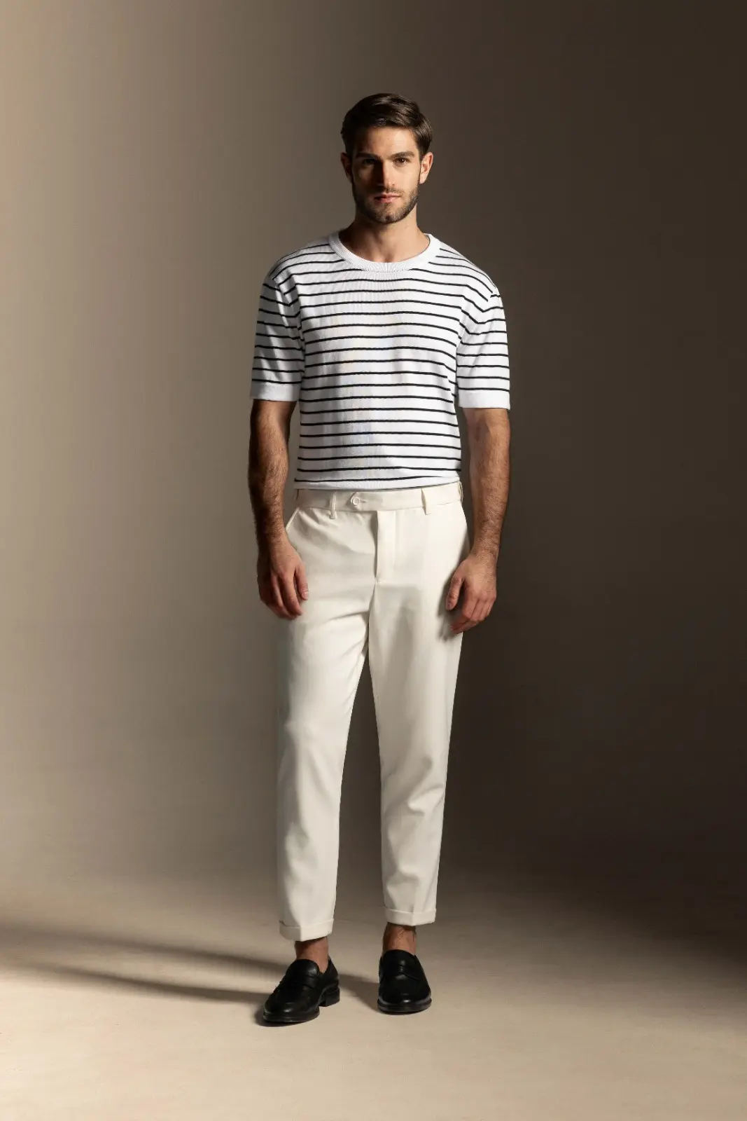 Bradwell Stripes Tees Short Sleeves Knit White Black