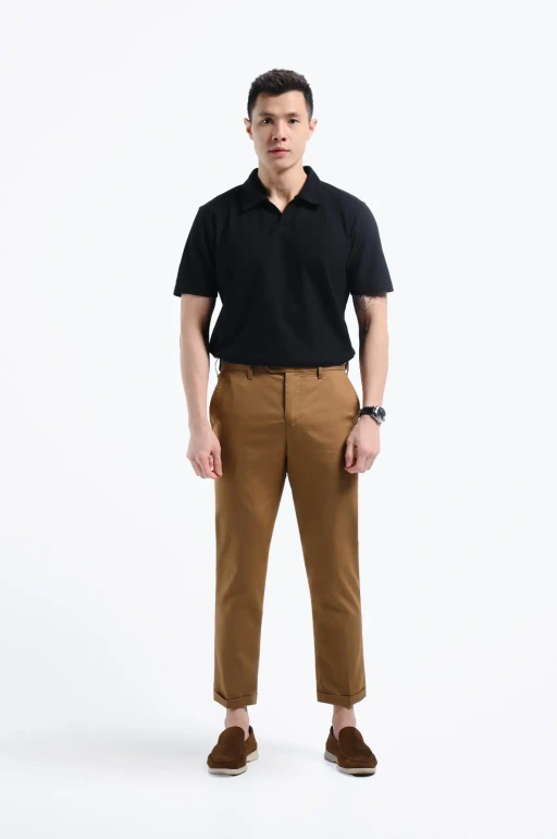 Image of Smart Flex Cotton Ankle Pants Light Camel