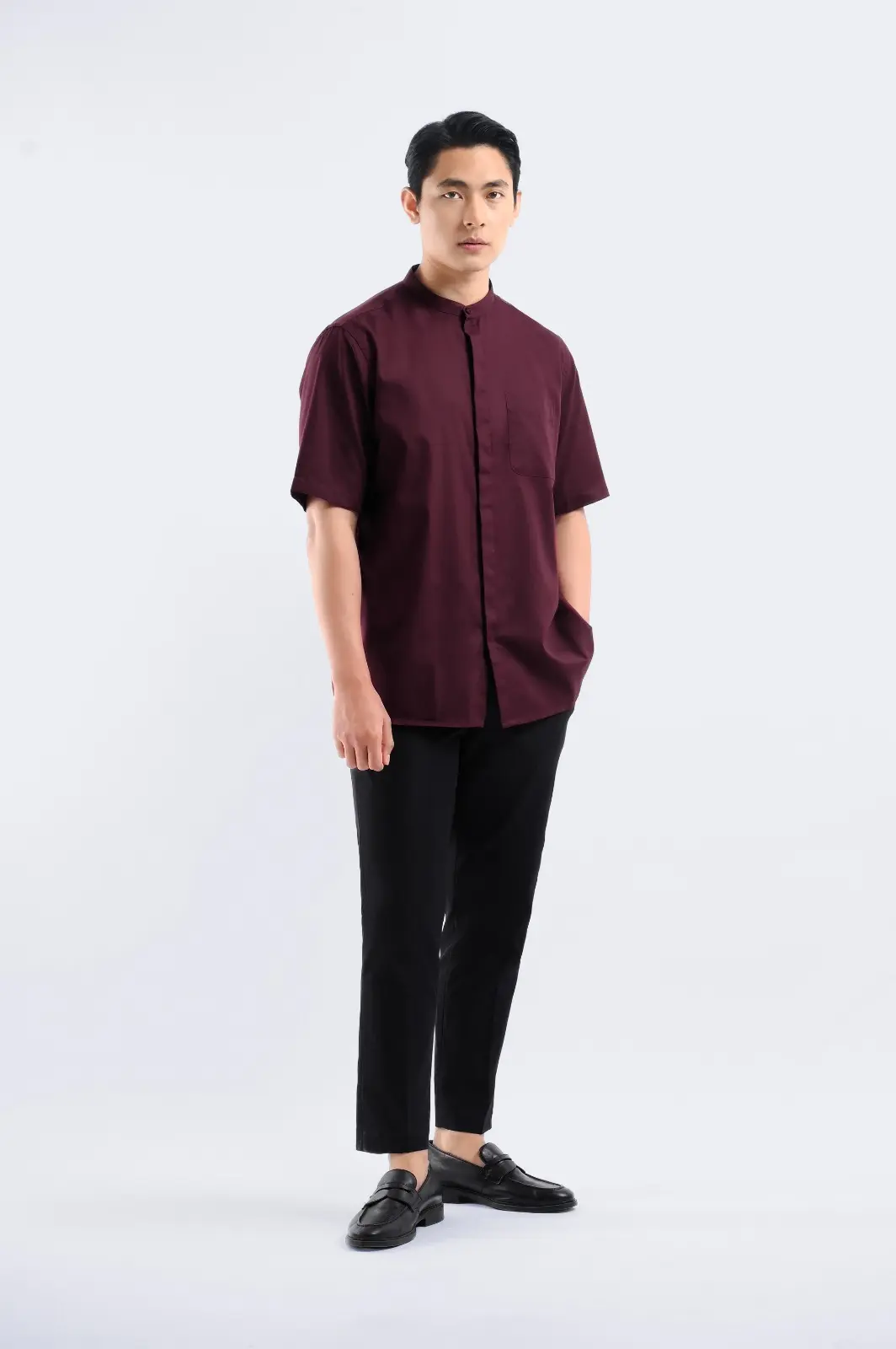 Uzma Shirt Short Sleeve Maroon