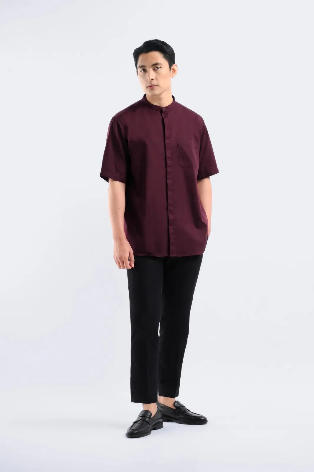 Uzma Shirt Short Sleeve Maroon