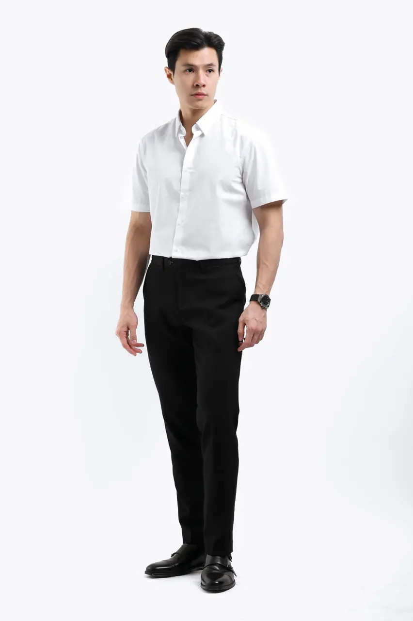 Elgant Short Sleeve Shirt Clean Look White