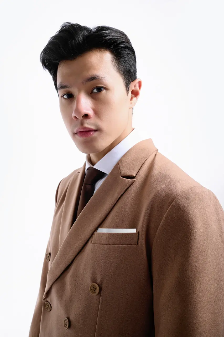Peazy Double Breasted Suit Mocca