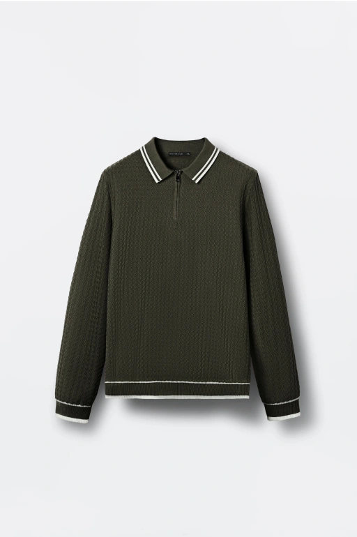 Image of Luxite Polo Knit Olive