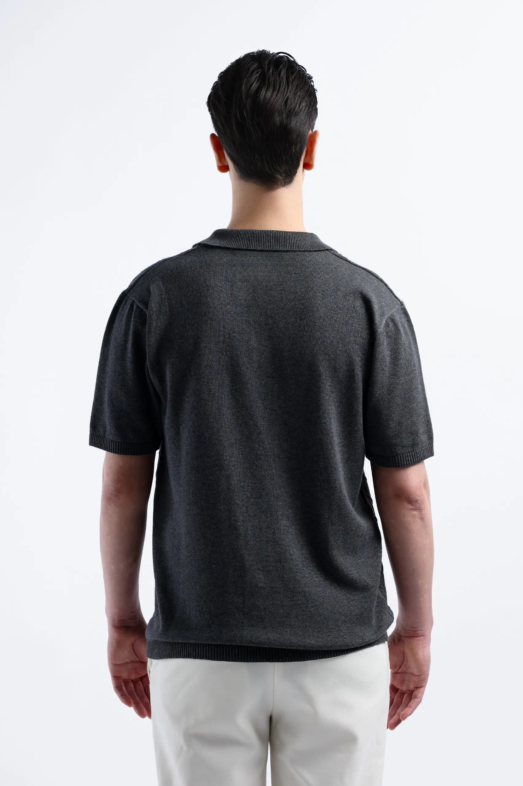 Helix Knit Polo Grey