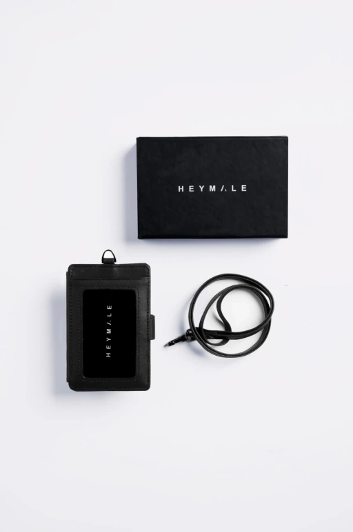 Image of Belford Leather Lanyard Black