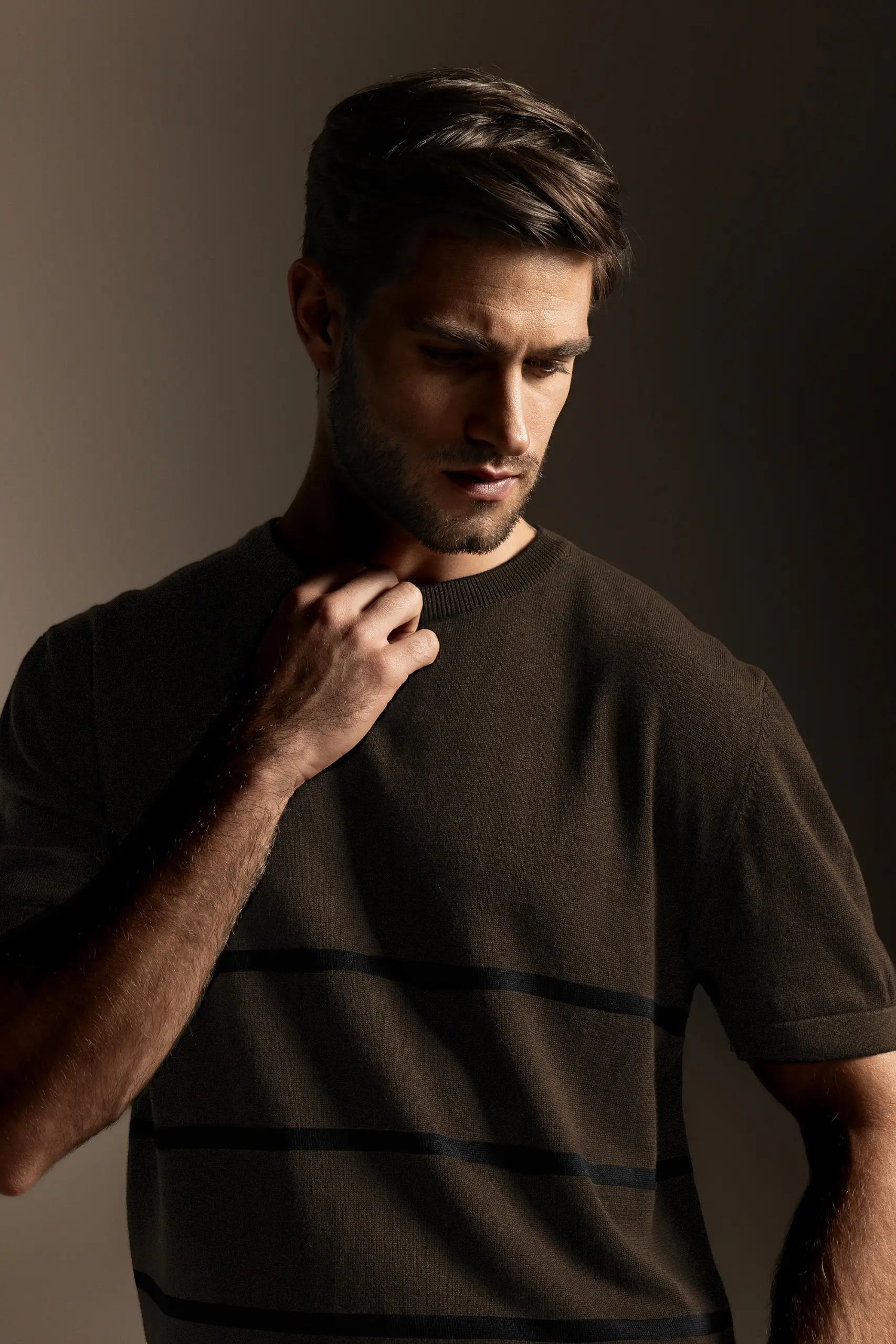 Radley Stripes Tees Short Sleeves Knit Mocca Black