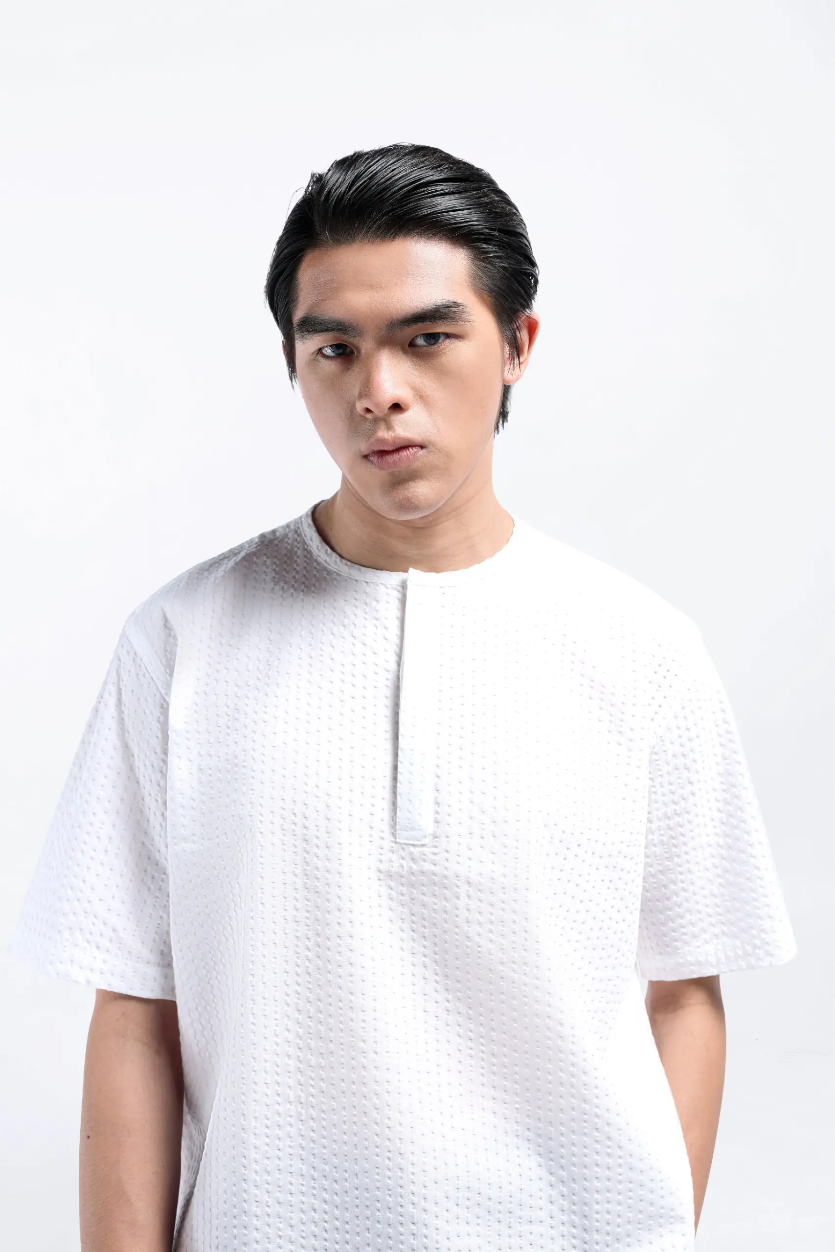 Nu Lyth Textured Short Sleeve White