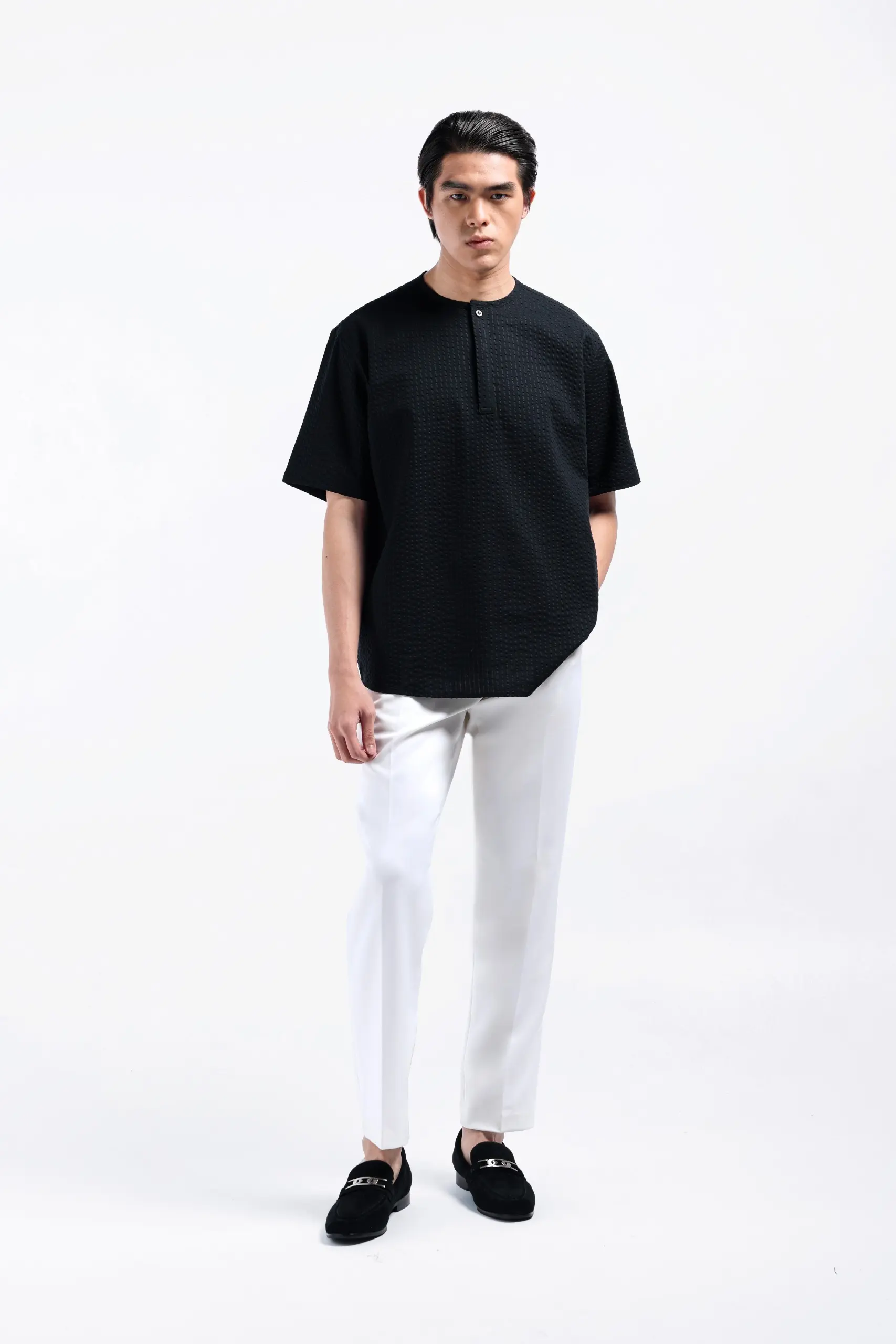 Nu Lyth Textured Short Sleeve Black