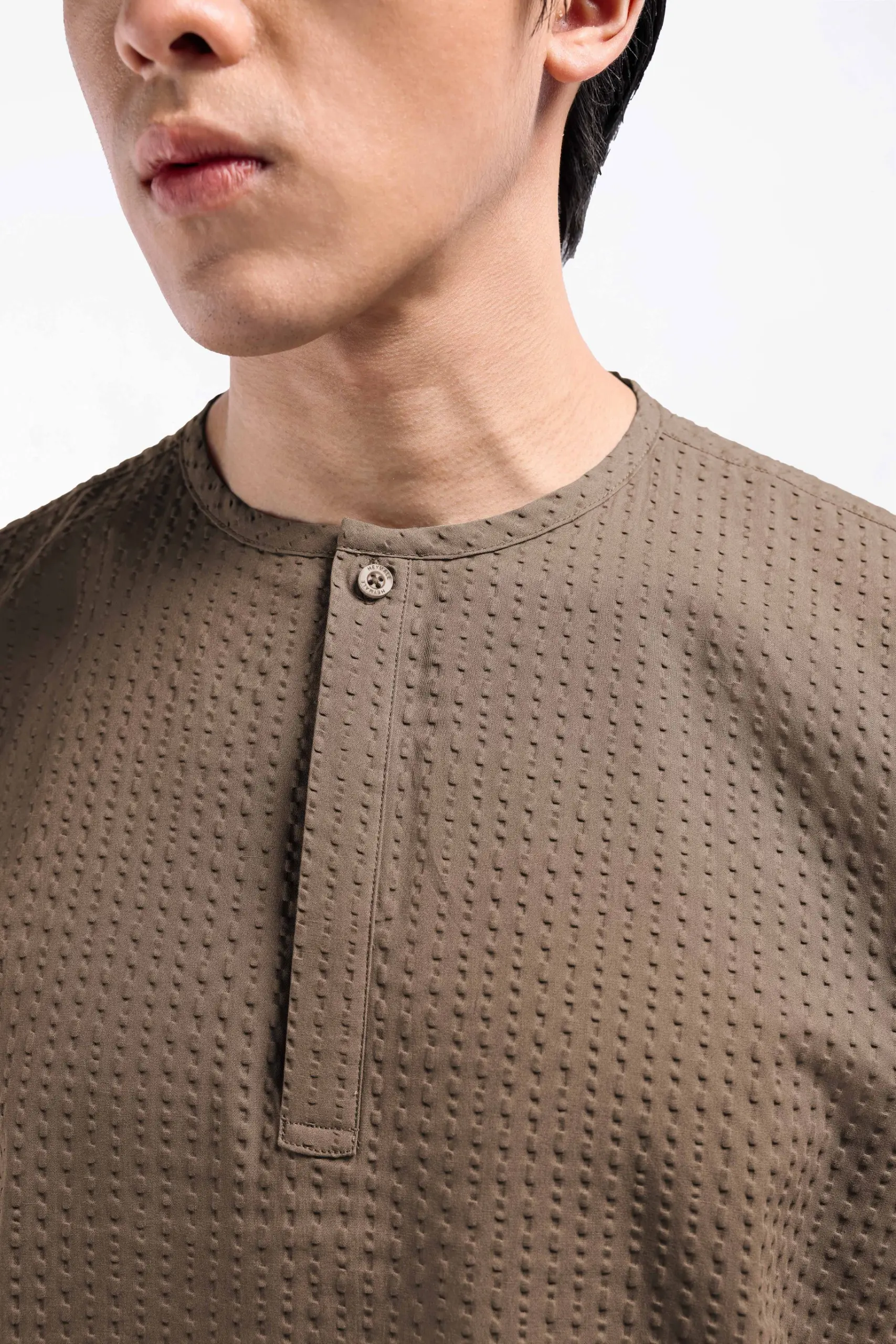 Nu Lyth Textured Short Sleeve Brown