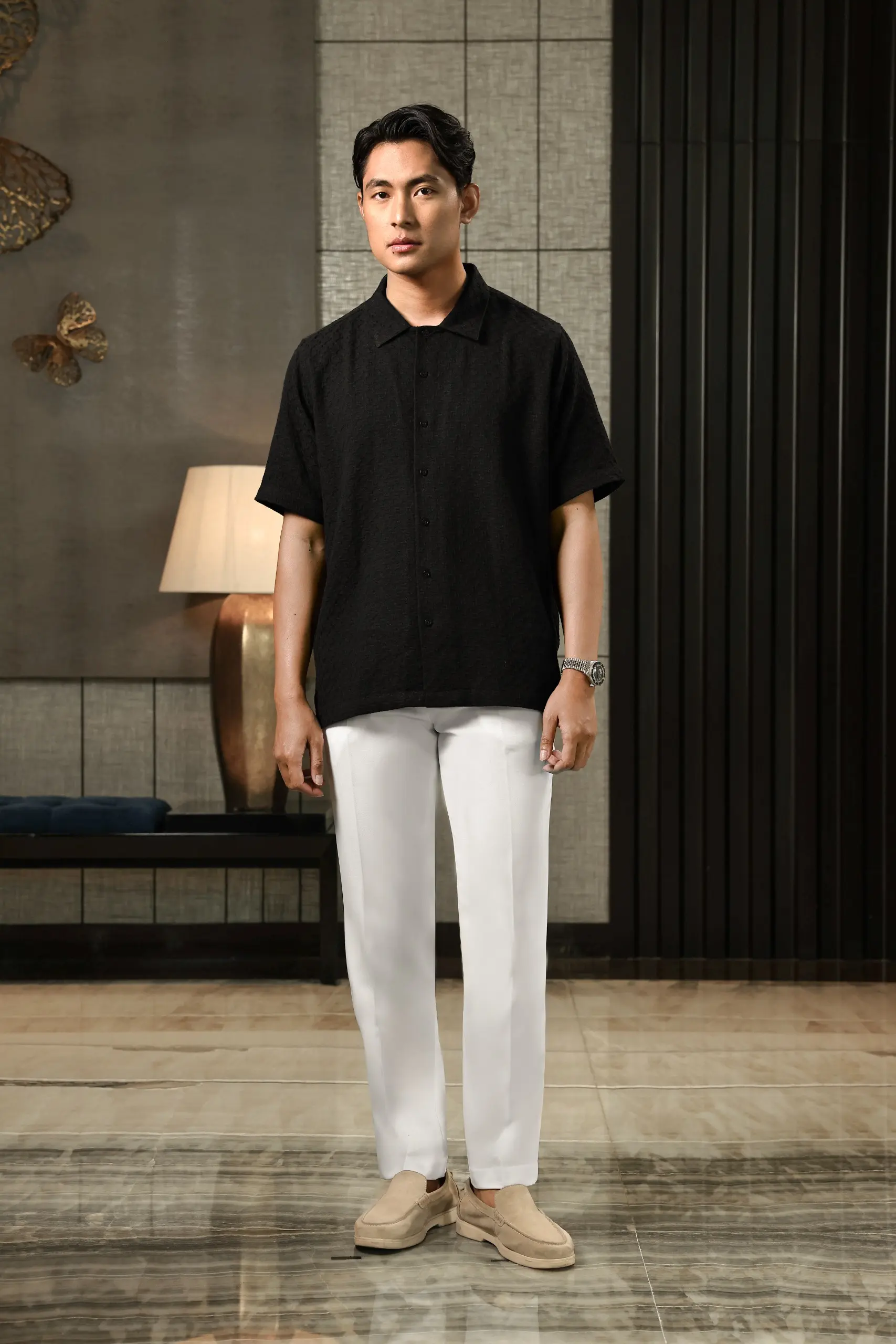 Tiama Shirt Short Sleeve Black