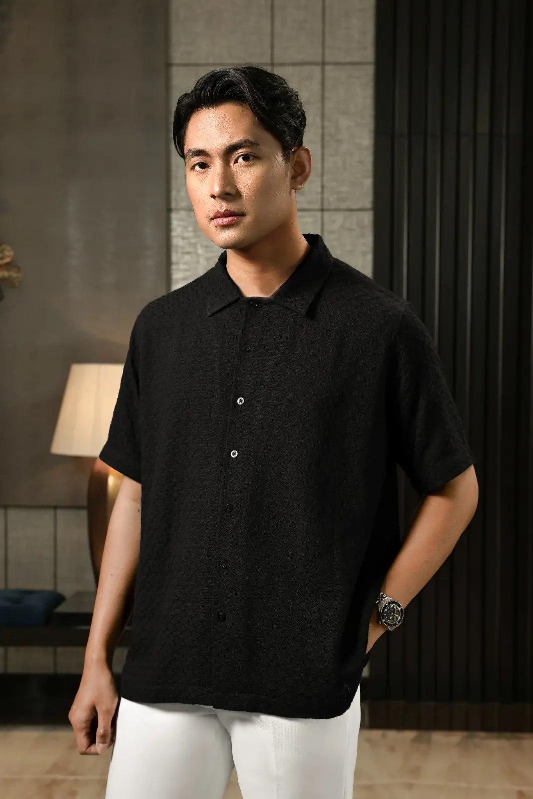 Tiama Shirt Short Sleeve Black