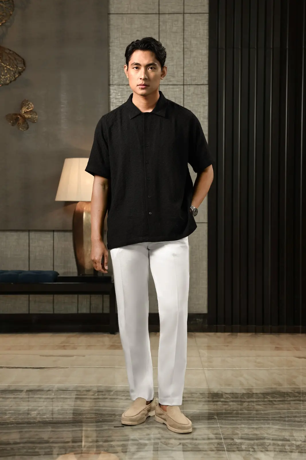 Tiama Shirt Short Sleeve Black