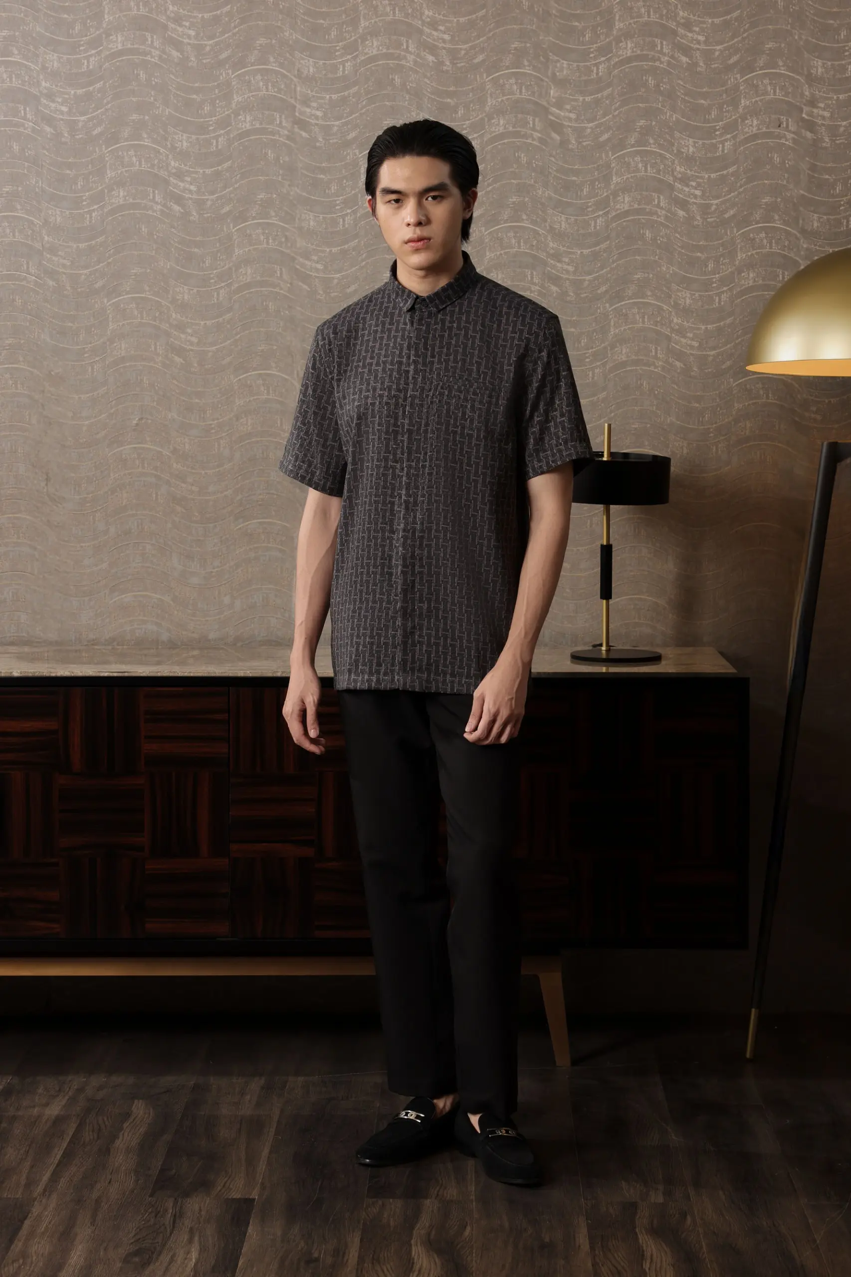 Samamu Shirt Mono Short Sleeve Charcoal