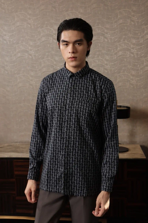 Image of Samamu Shirt Mono Long Sleeve Midnight