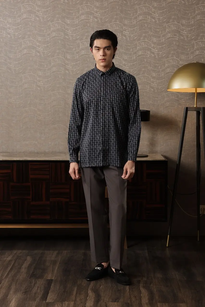 Samamu Shirt Mono Long Sleeve Midnight