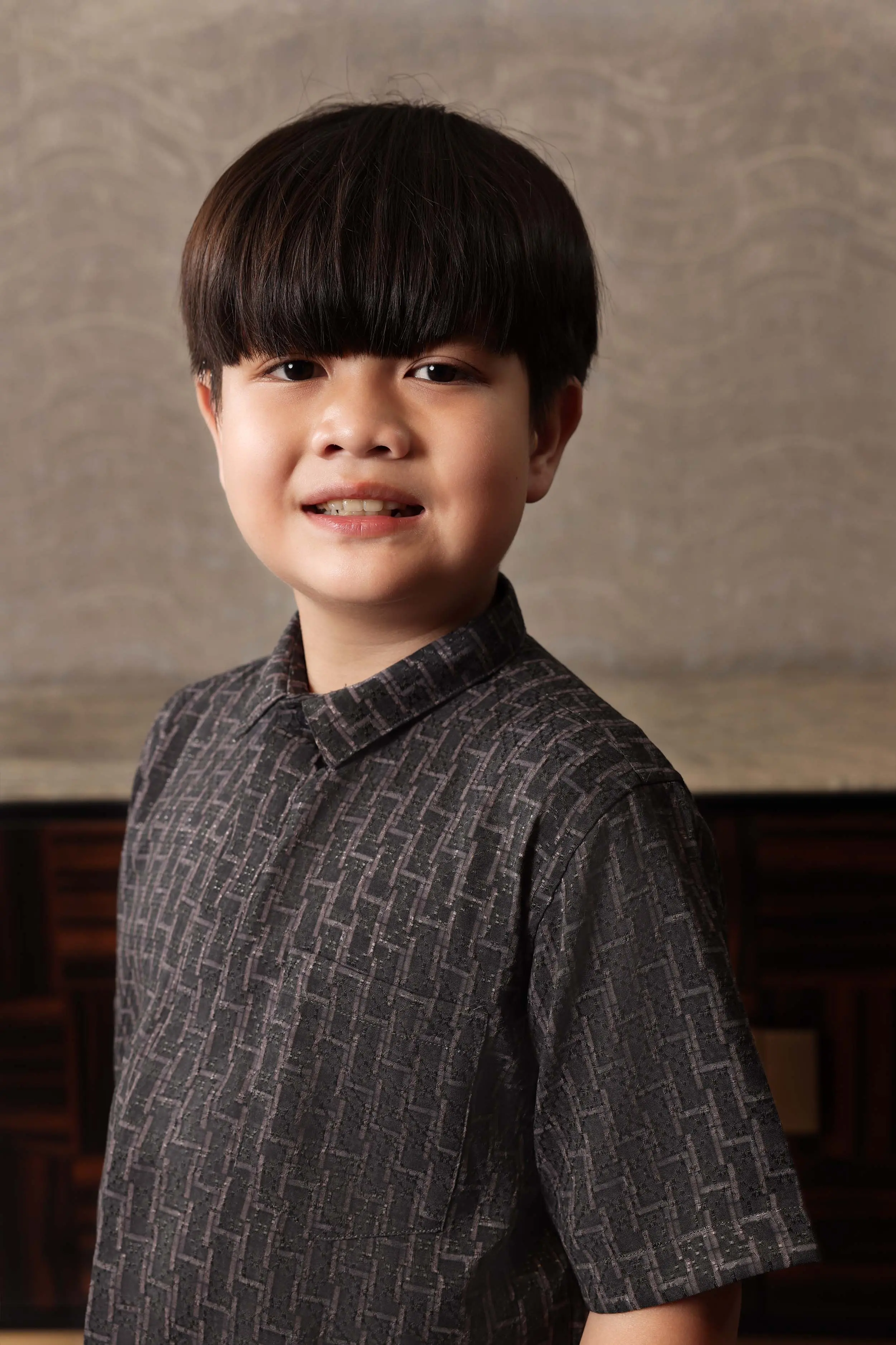 Samamu Shirt Kids Mono Charcoal