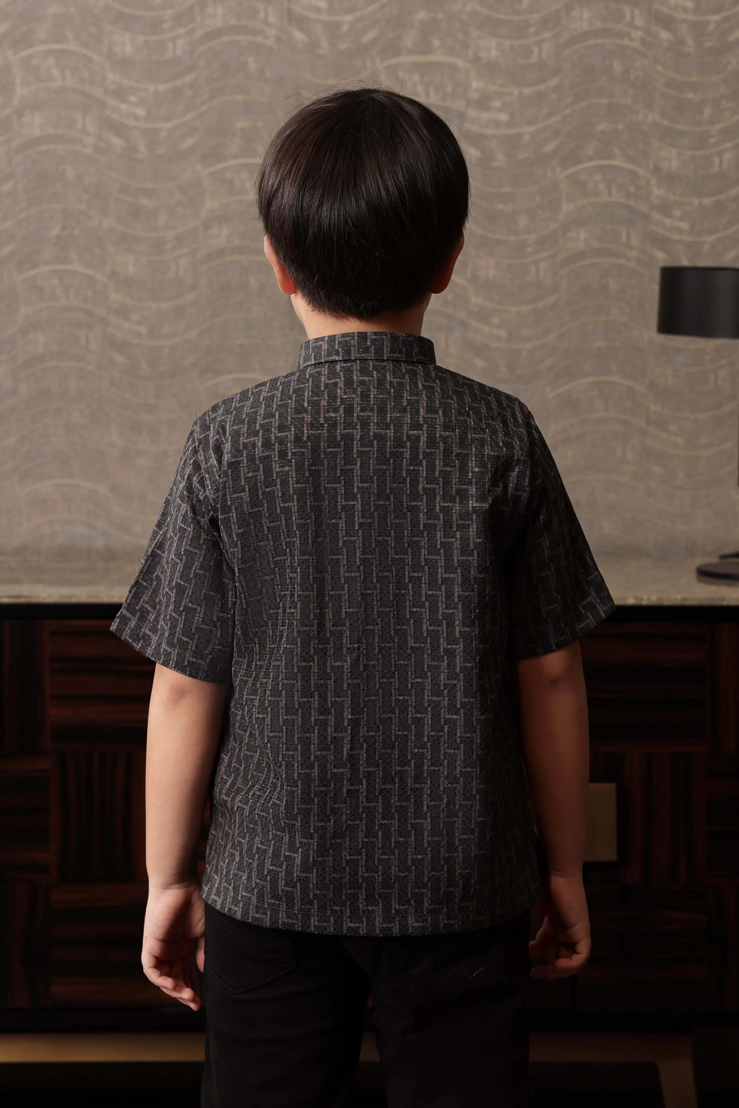 Samamu Shirt Kids Mono Charcoal