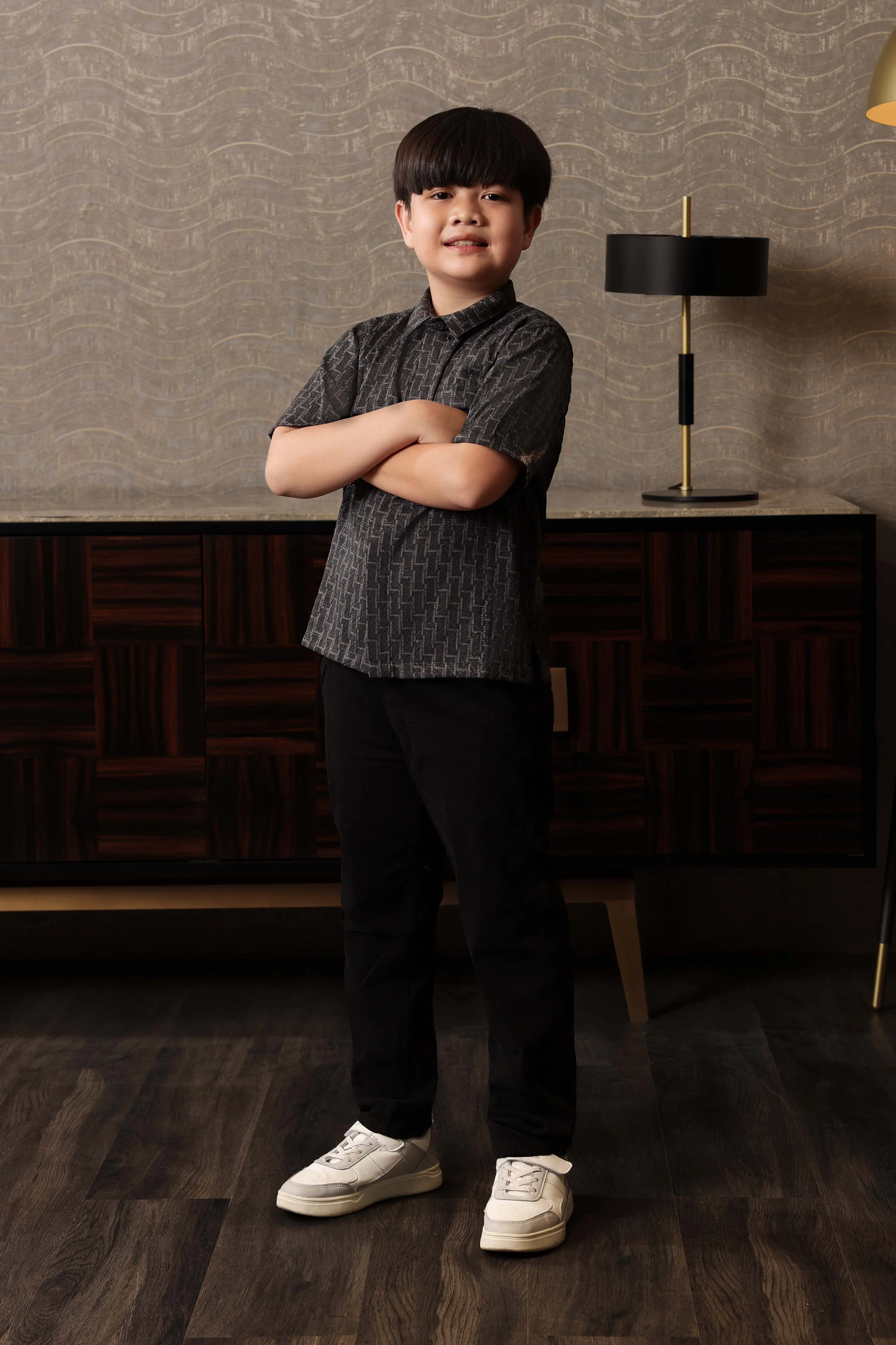 Samamu Shirt Kids Mono Charcoal