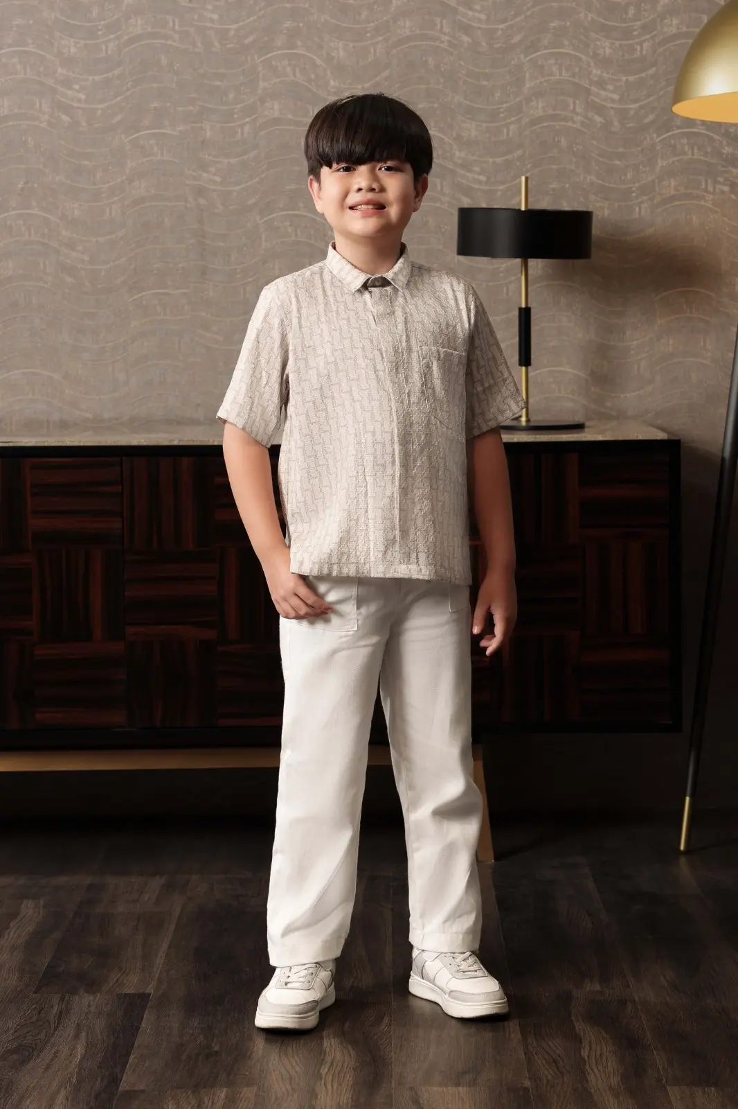 Samamu Shirt Kids Mono Ivory