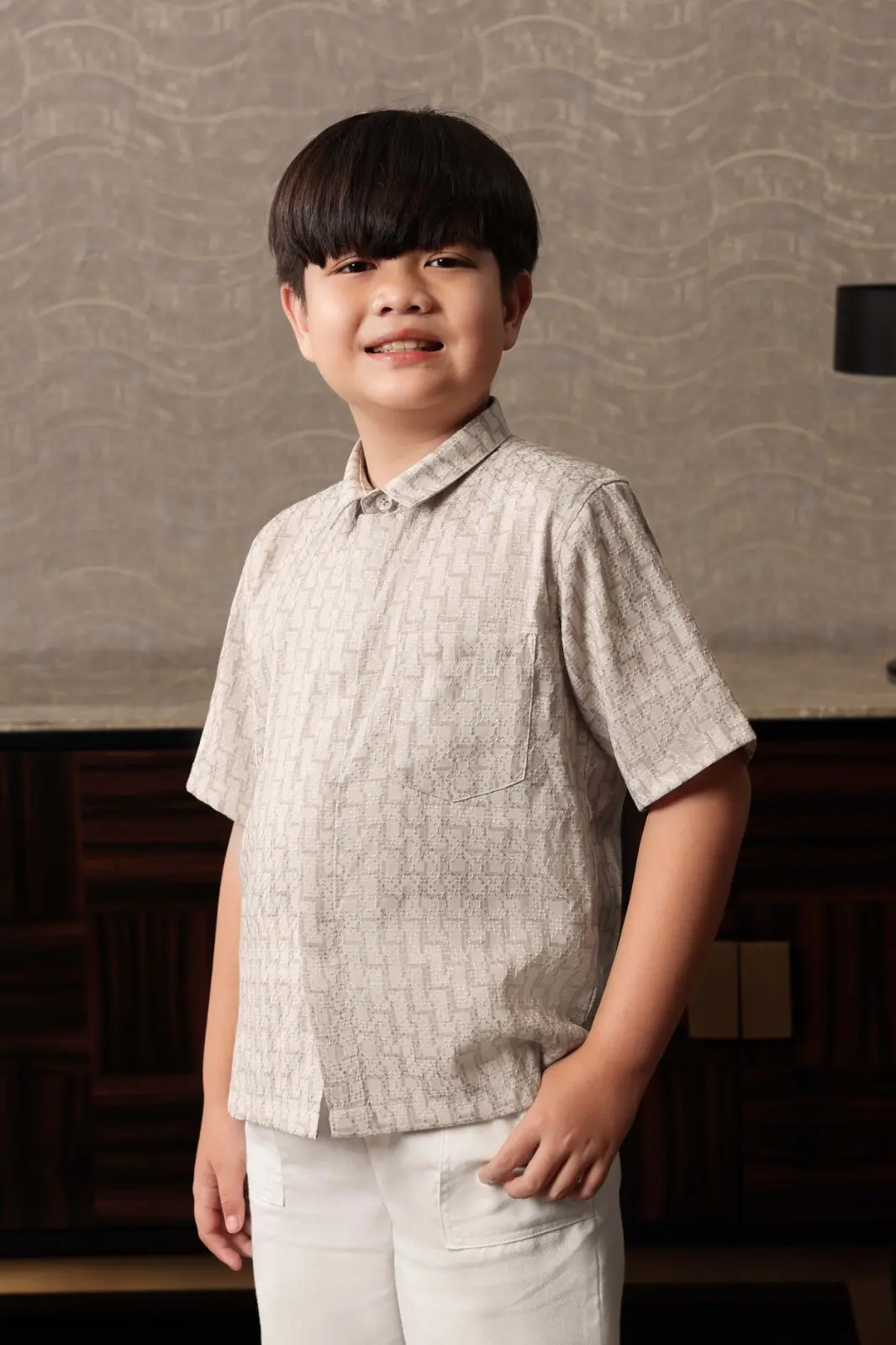Samamu Shirt Kids Mono Ivory