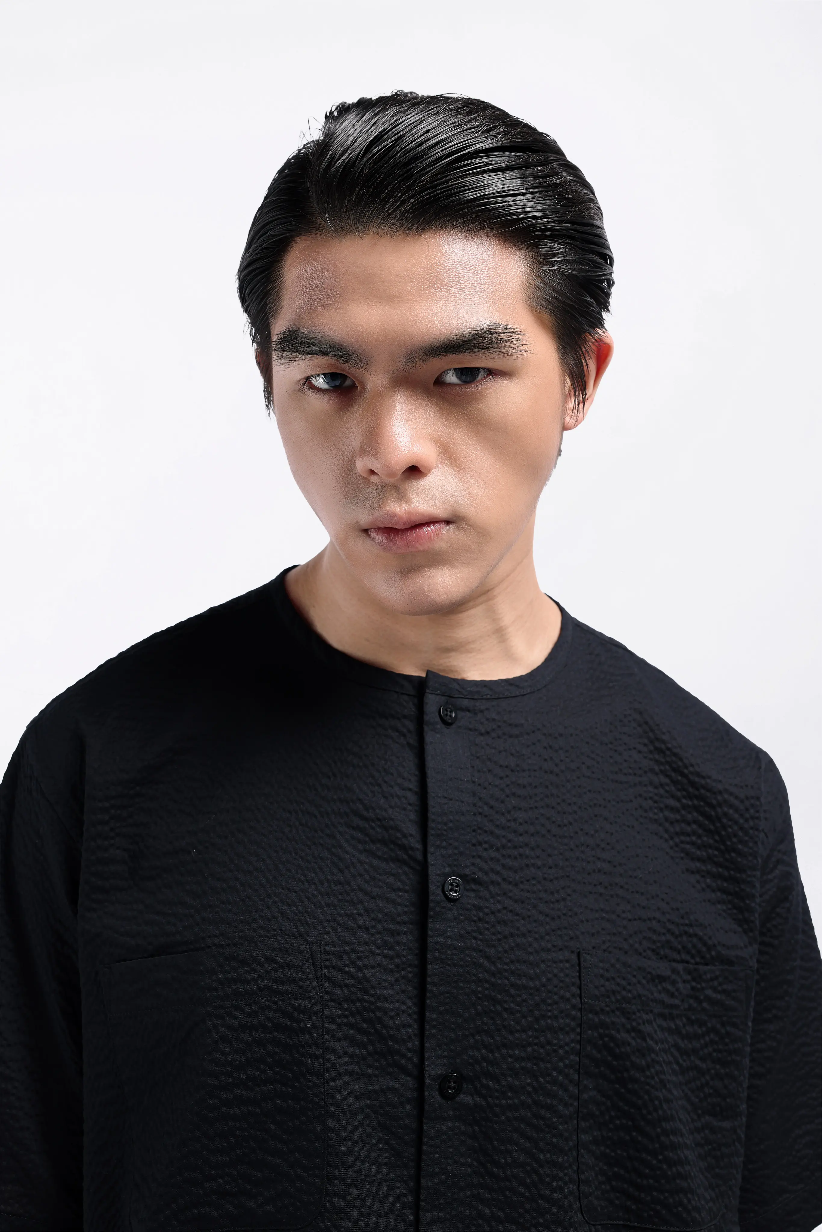 Cato Textured Shirt Short Sleeve Black