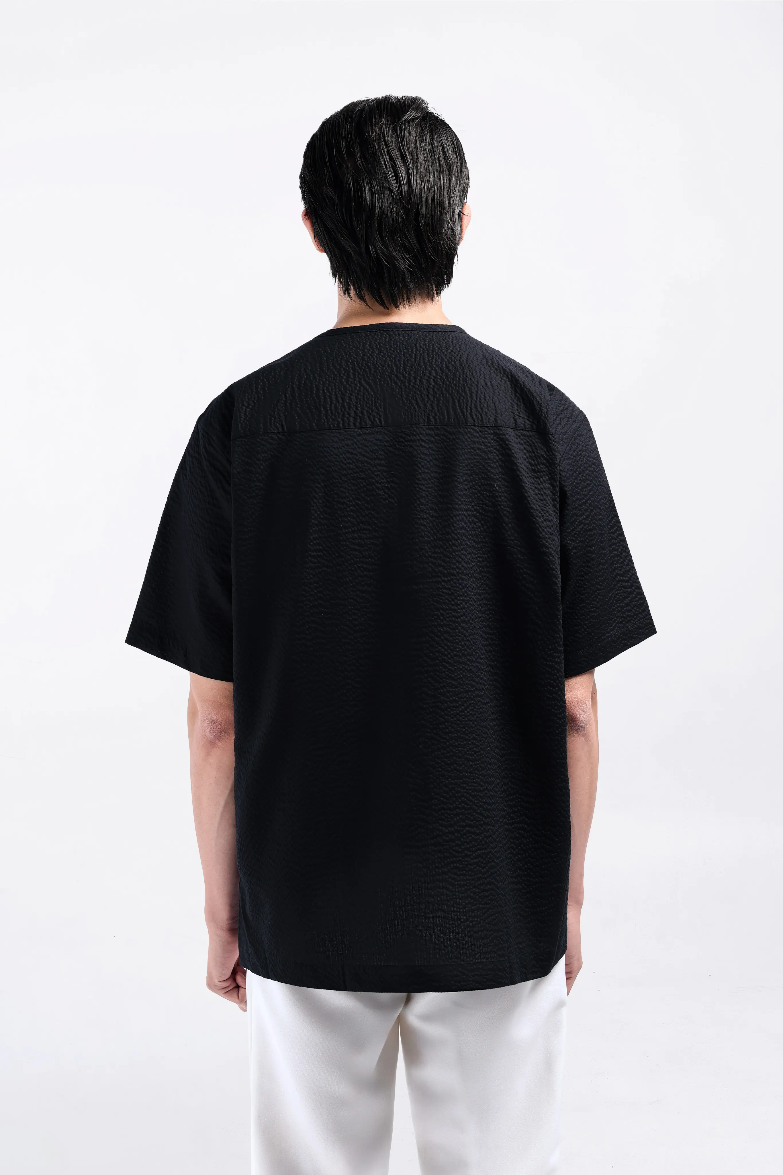 Cato Textured Shirt Short Sleeve Black