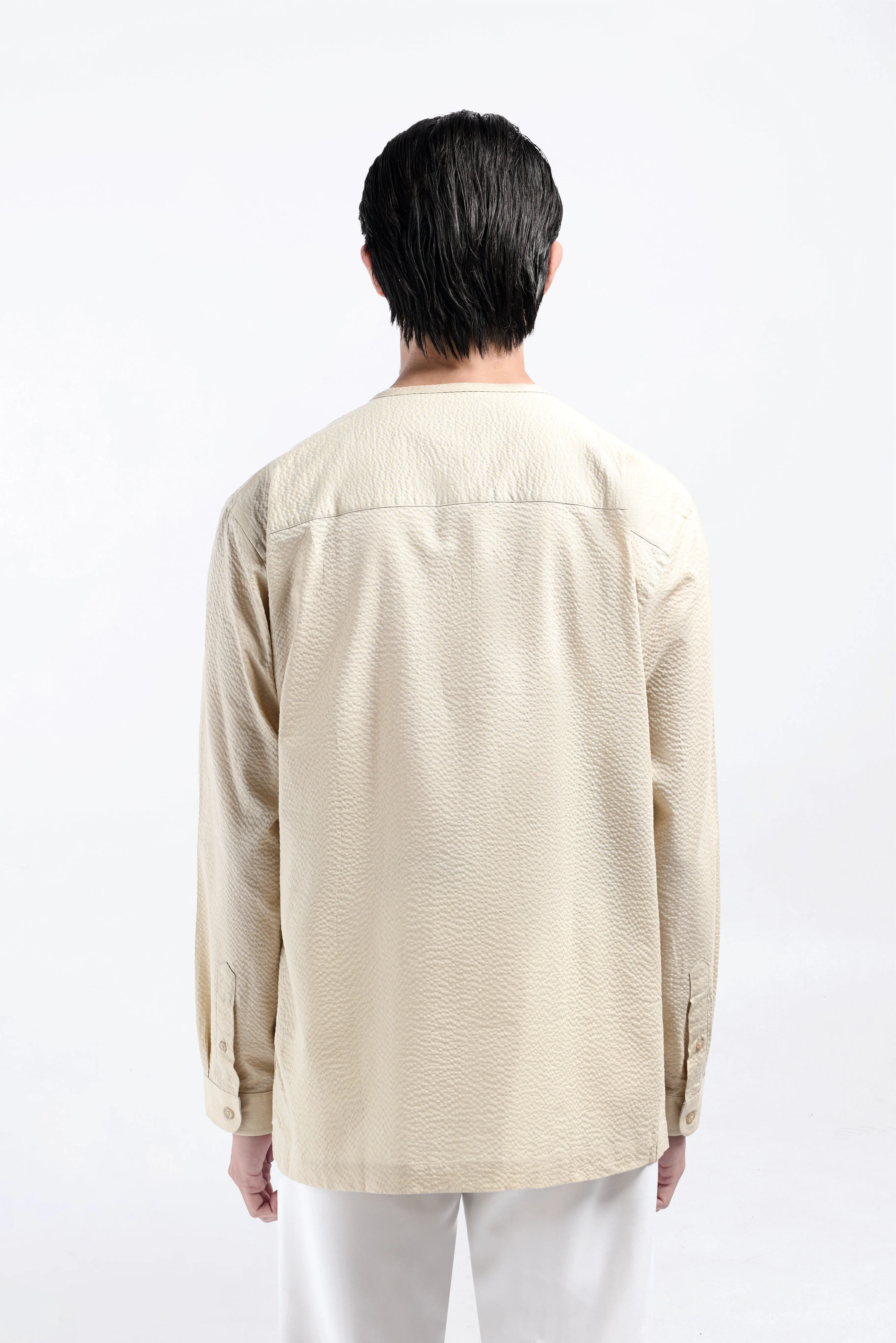 Cato Textured Shirt Long Sleeve Cream