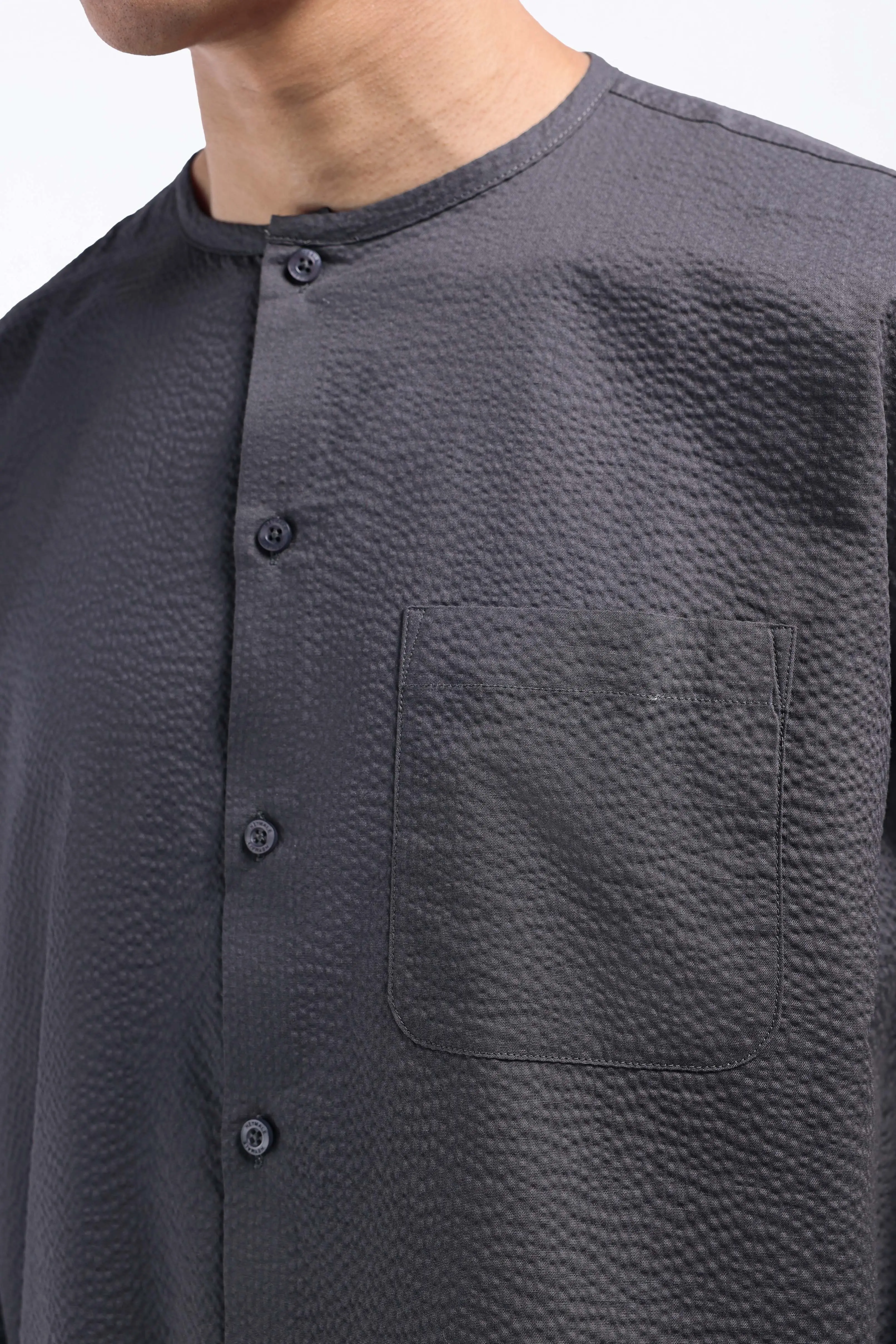 Cato Textured Shirt Long Sleeve Charcoal