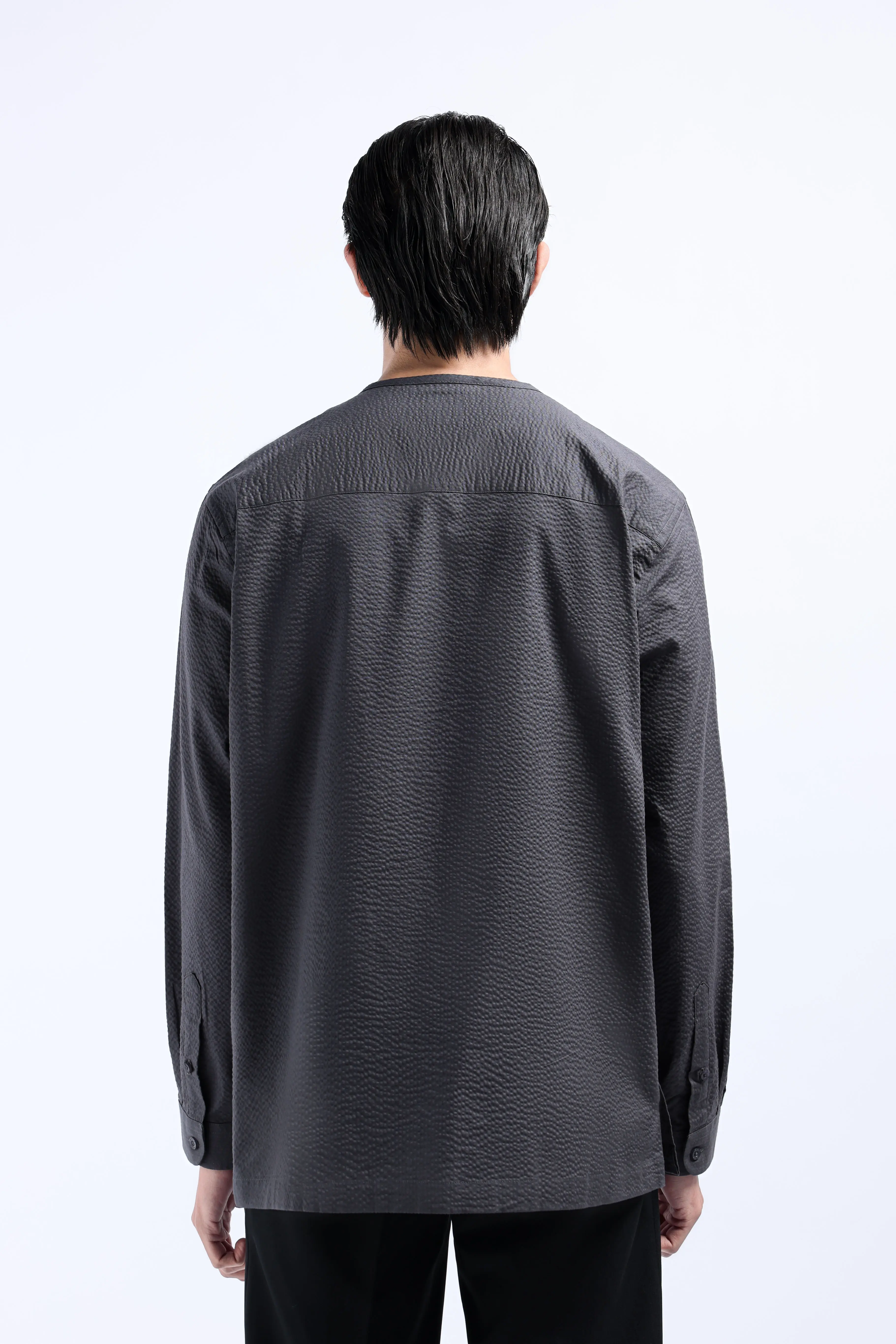 Cato Textured Shirt Long Sleeve Charcoal