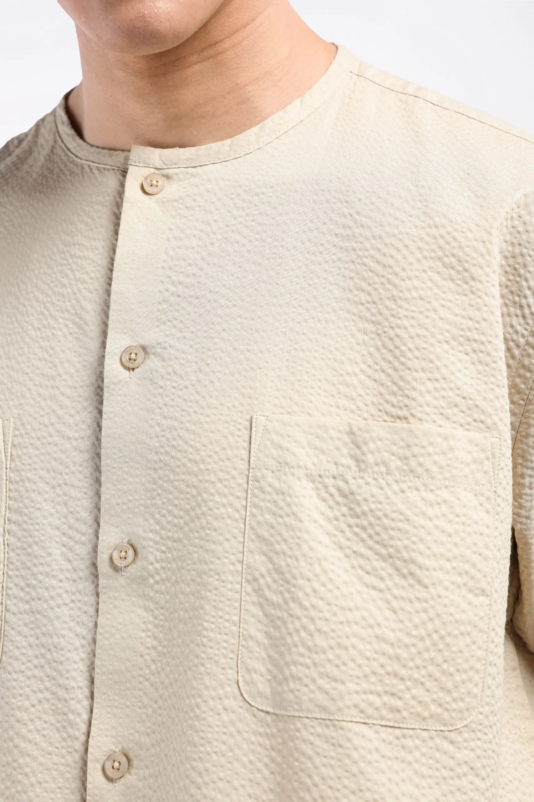 Cato Textured Shirt Short Sleeve Cream