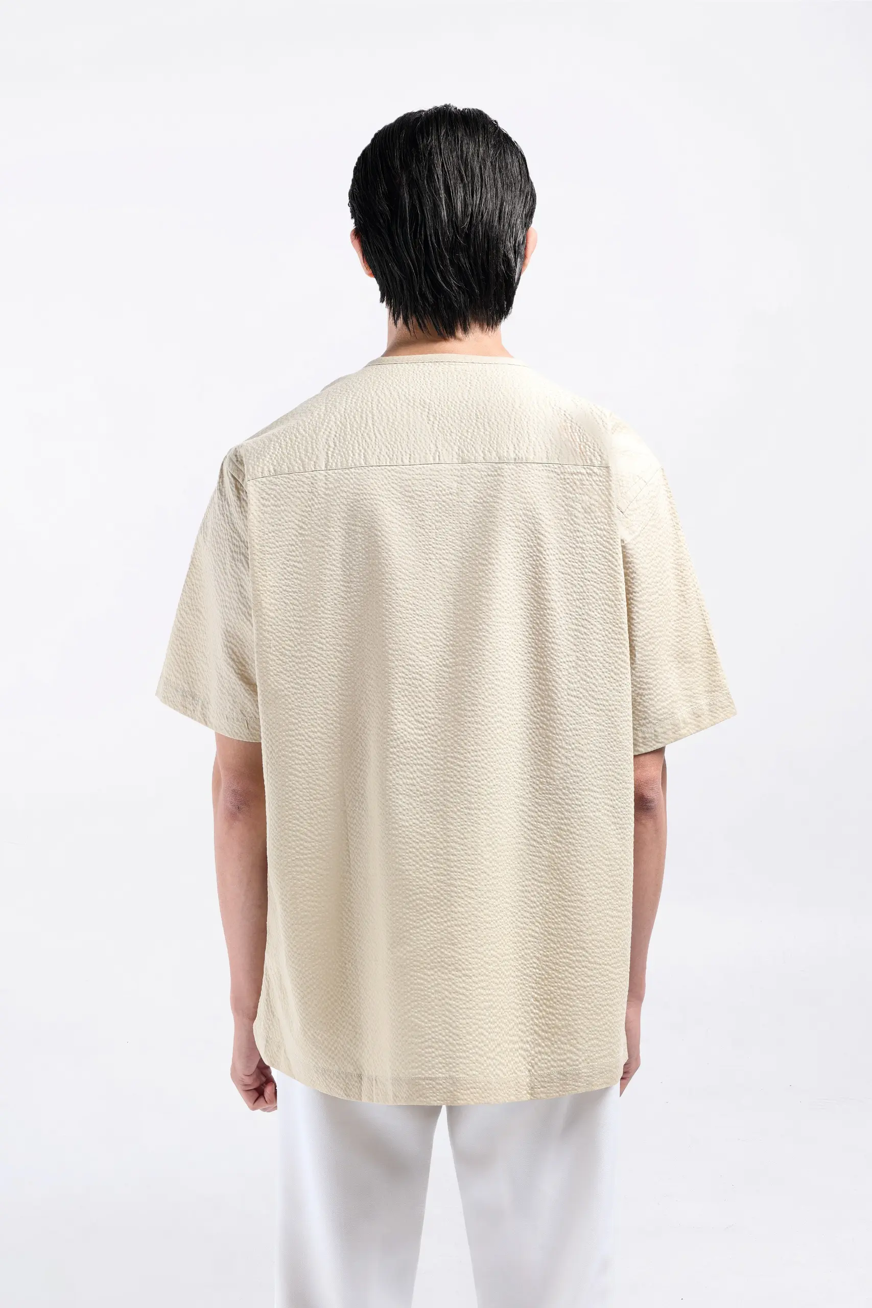Cato Textured Shirt Short Sleeve Cream