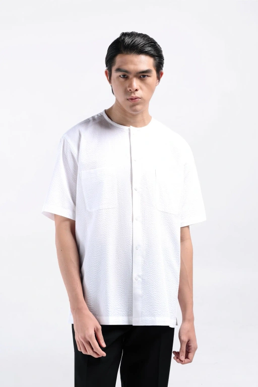 Cato Textured Shirt Short Sleeve White