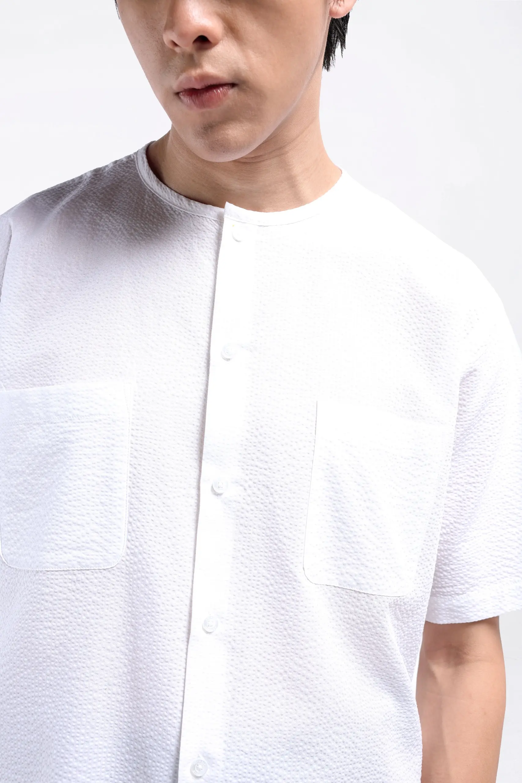 Cato Textured Shirt Short Sleeve White