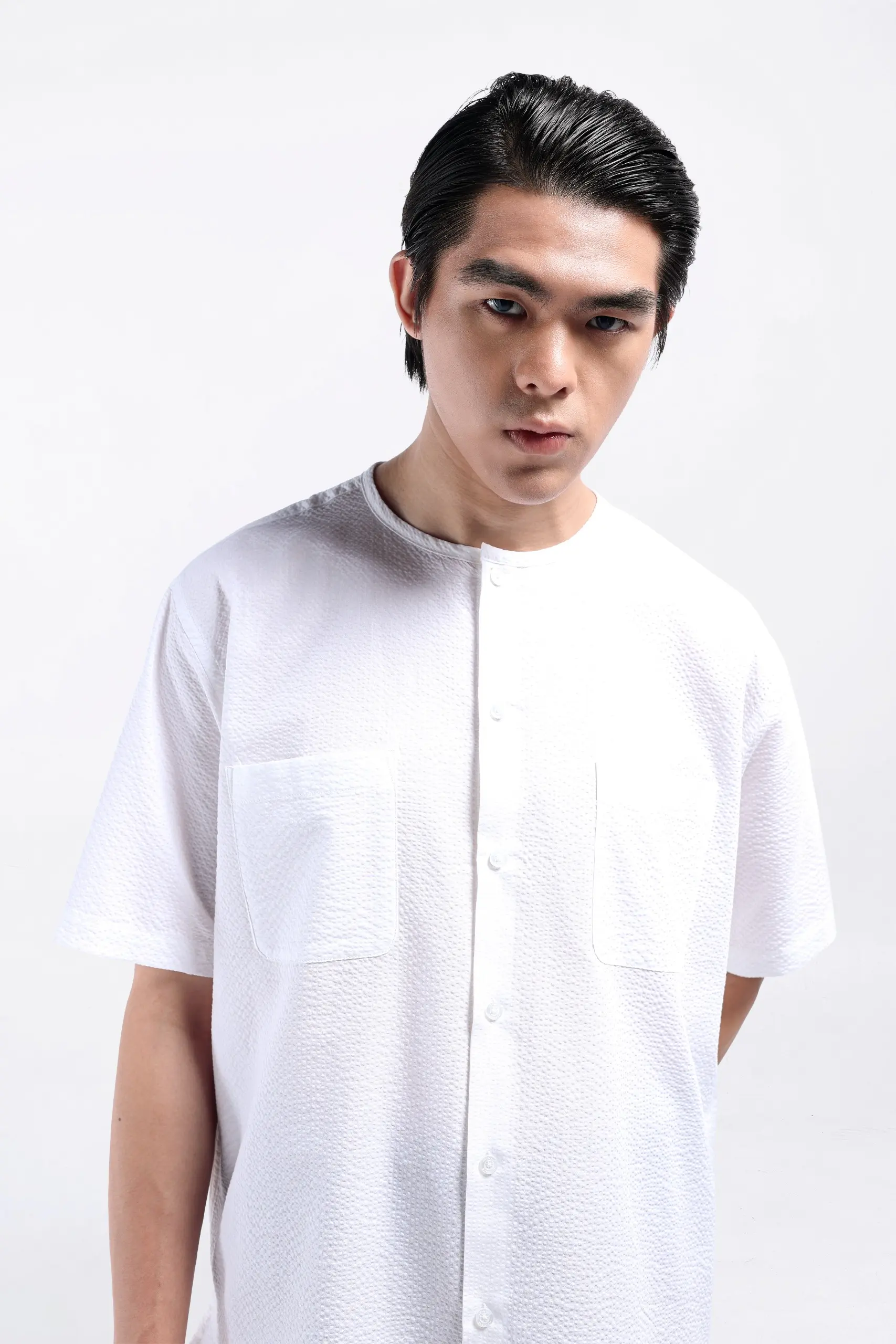 Cato Textured Shirt Short Sleeve White