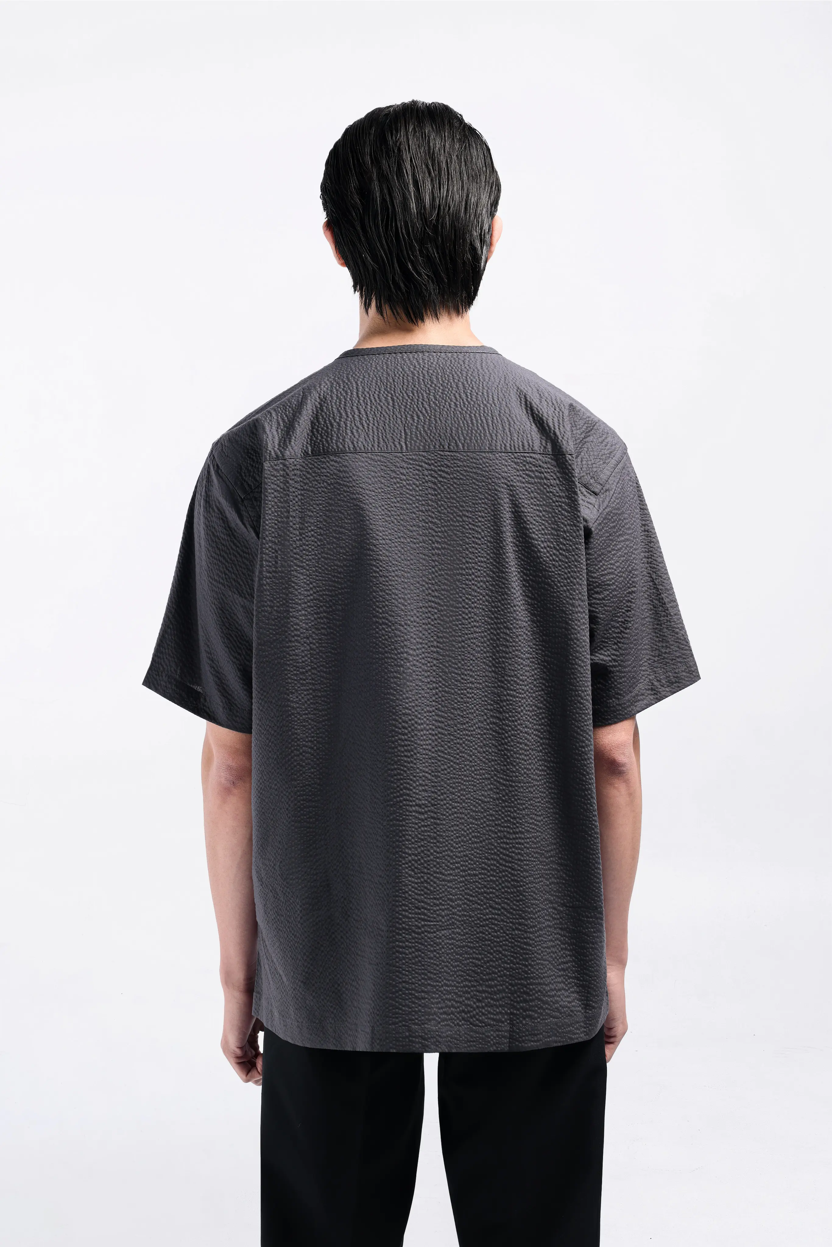Cato Textured Shirt Short Sleeve Charcoal