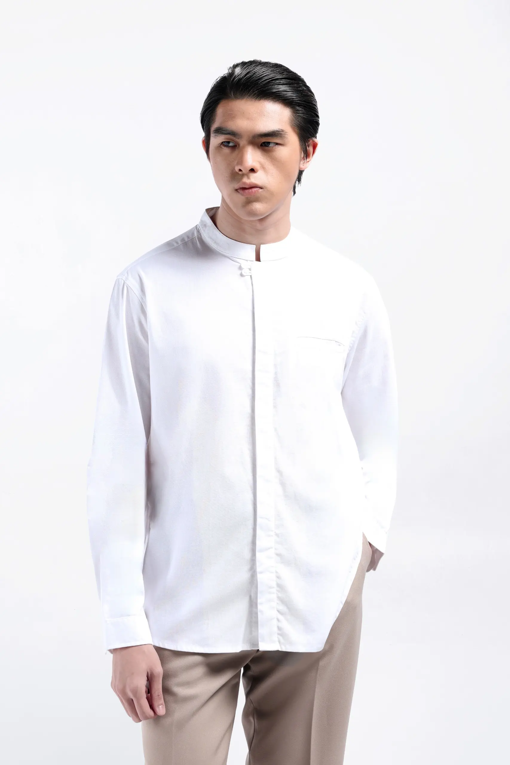 Sydar Linen Shirt Long Sleeve White