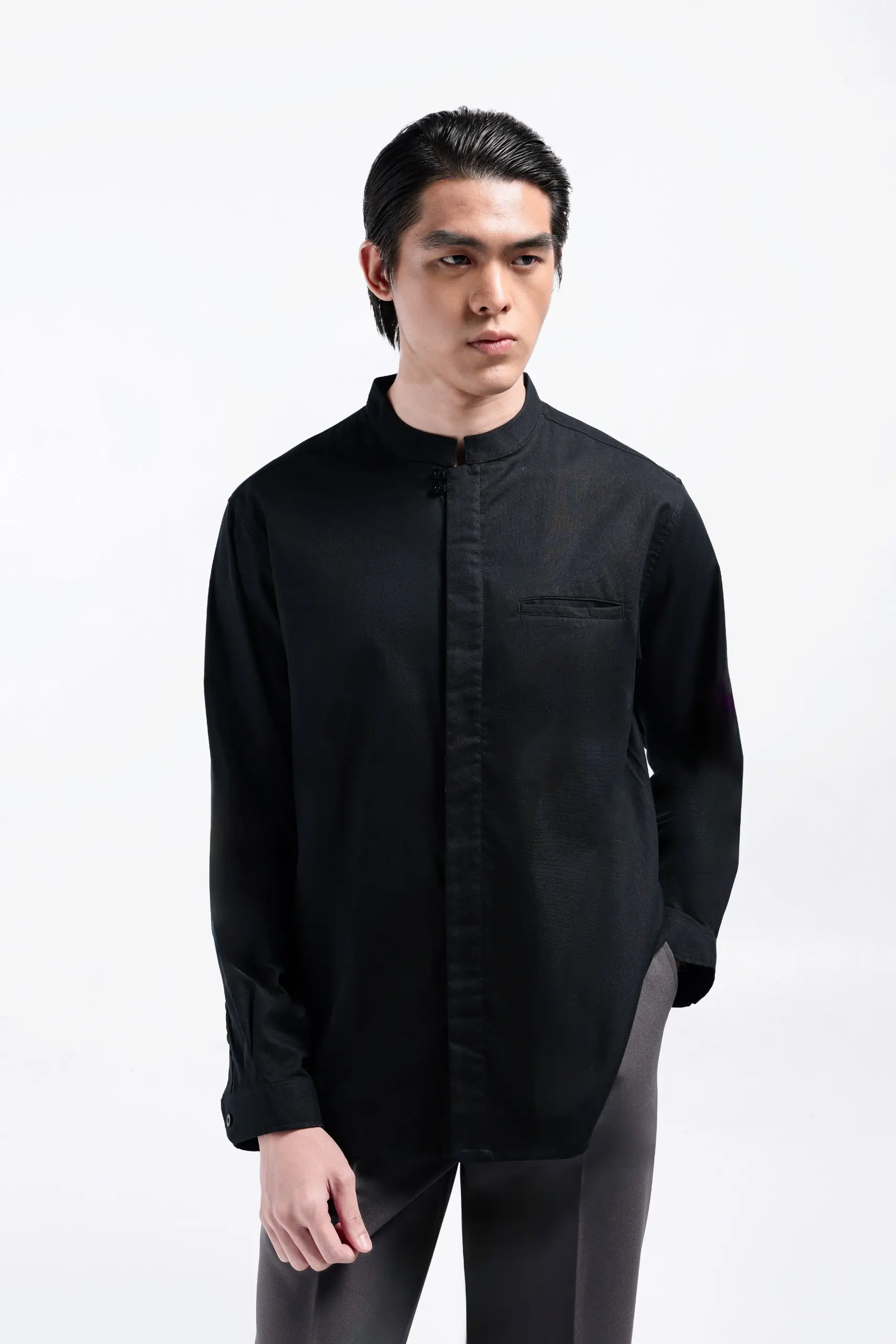 Sydar Linen Shirt Long Sleeve Black