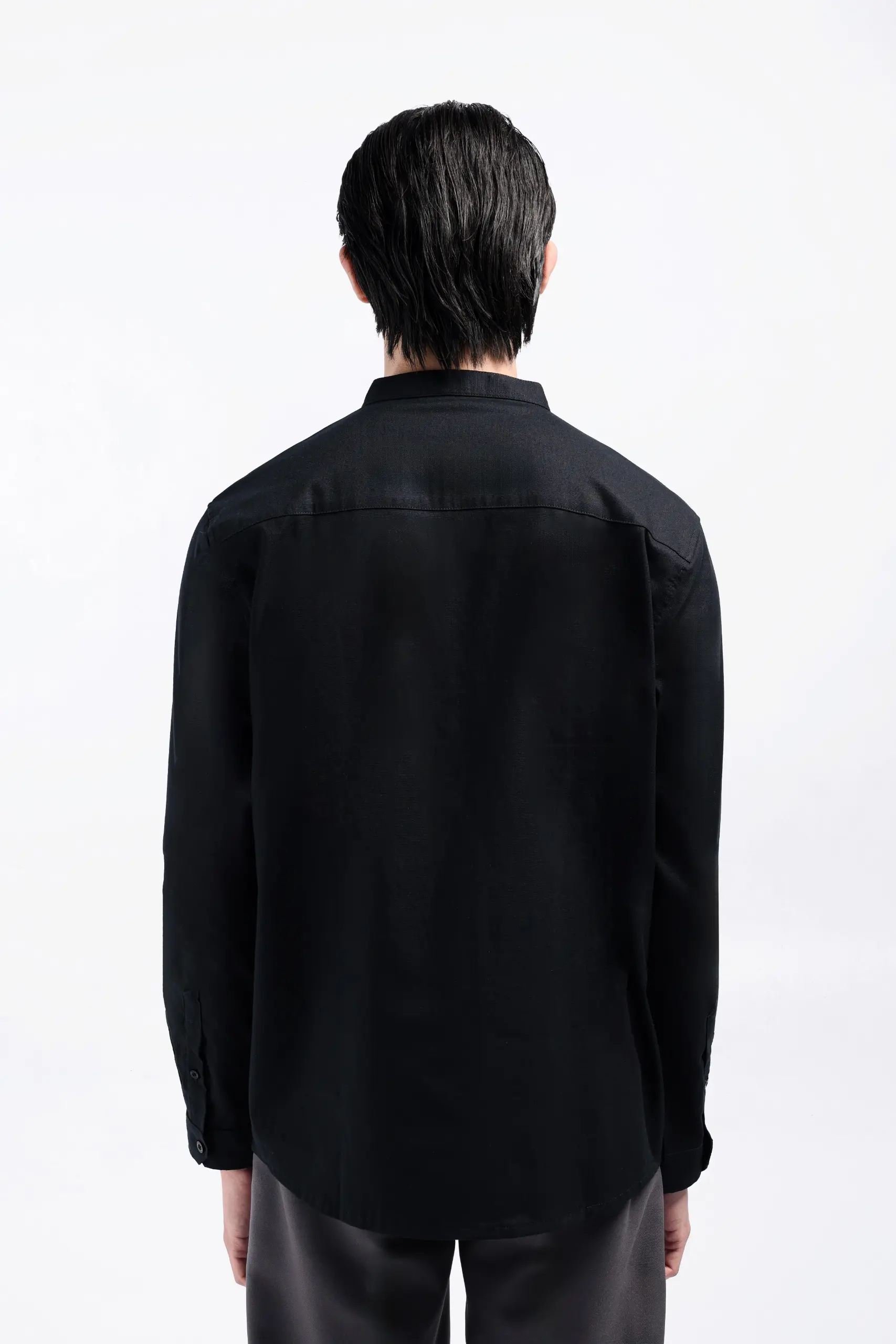 Sydar Linen Shirt Long Sleeve Black