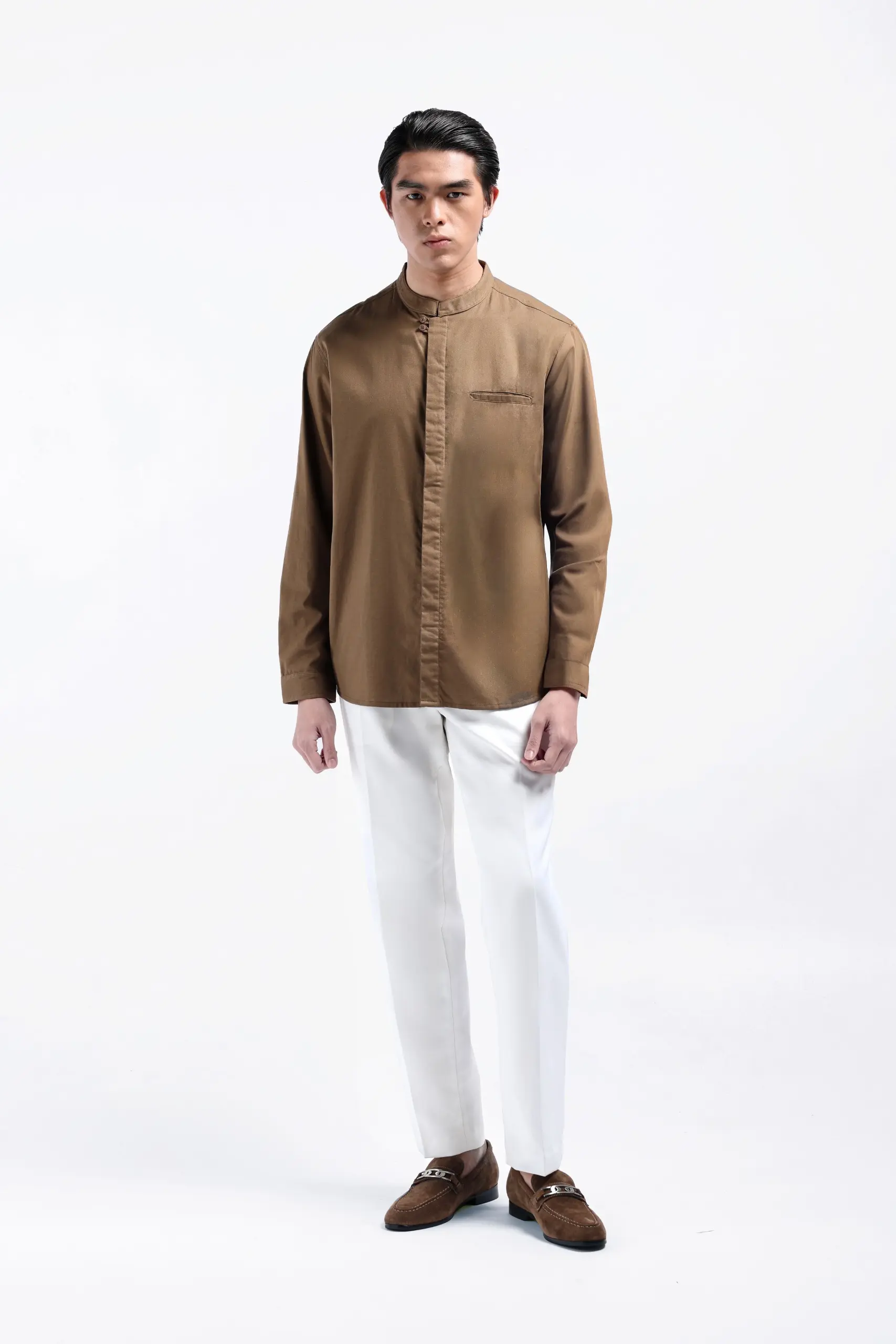 Sydar Linen Shirt Long Sleeve Taupe