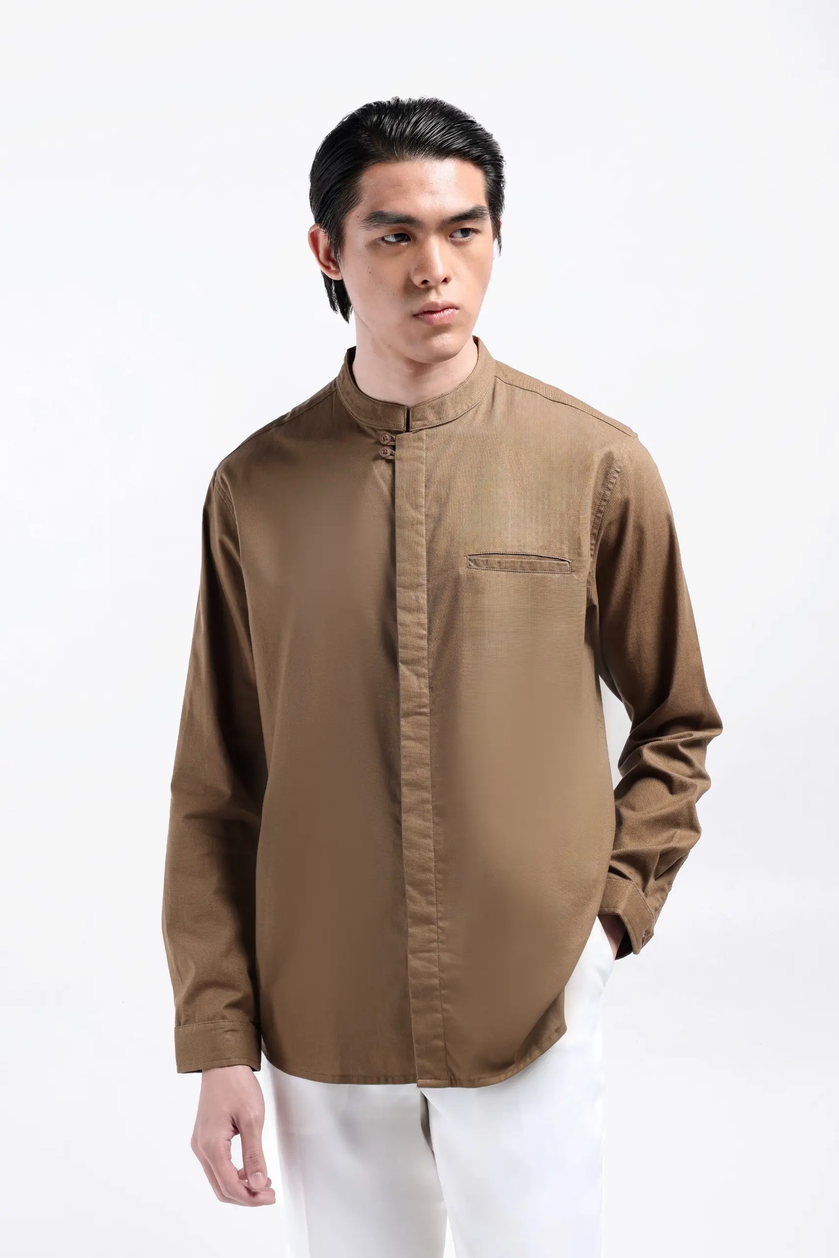 Sydar Linen Shirt Long Sleeve Taupe