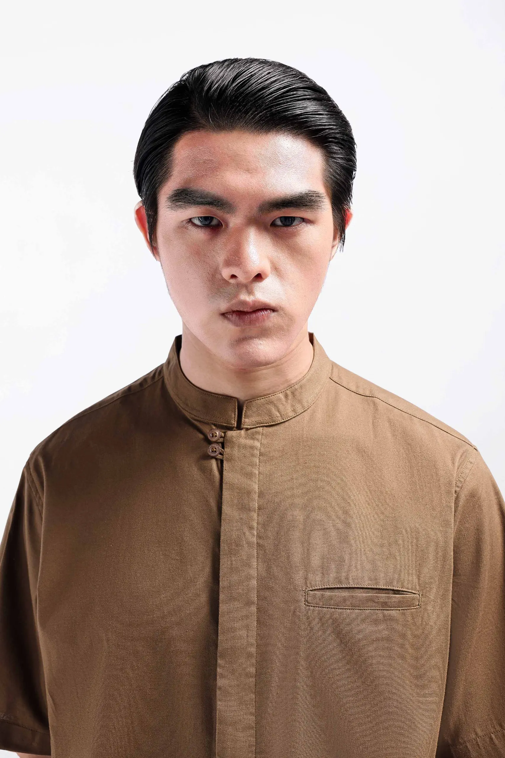 Sydar Linen Shirt Short Sleeve Taupe